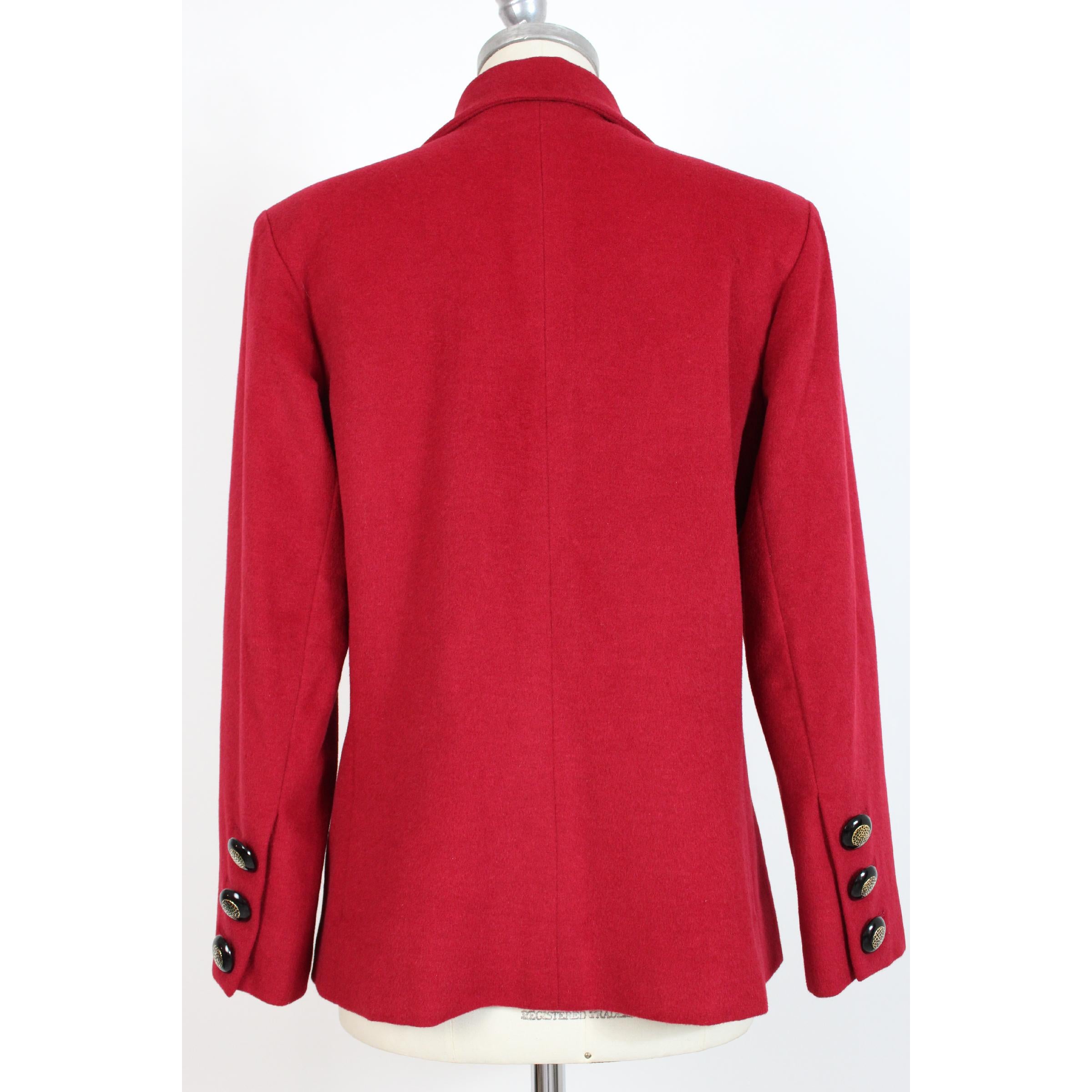 1990s Yves Saint Laurent Rive Gauce Double Breasted Cashmere Angora Red Jacket In Excellent Condition In Brindisi, Bt