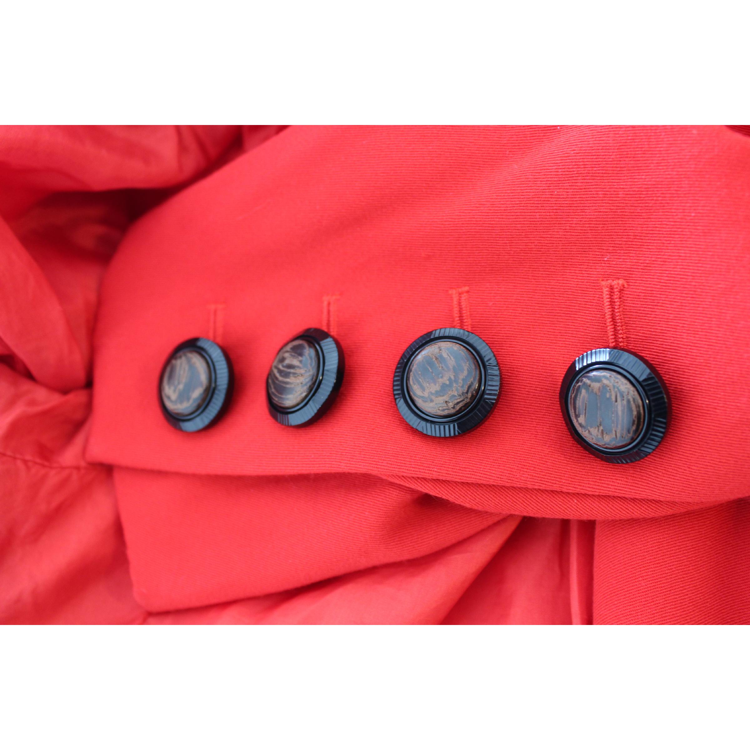 1990s Yves Saint Laurent Rive Gauce Red Wool Skirt Suit Formal Evening Dress 2
