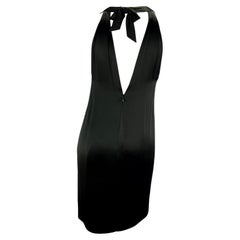 1990s Yves Saint Laurent Rive Gauche Black Satin Bow Sleeveless Dress