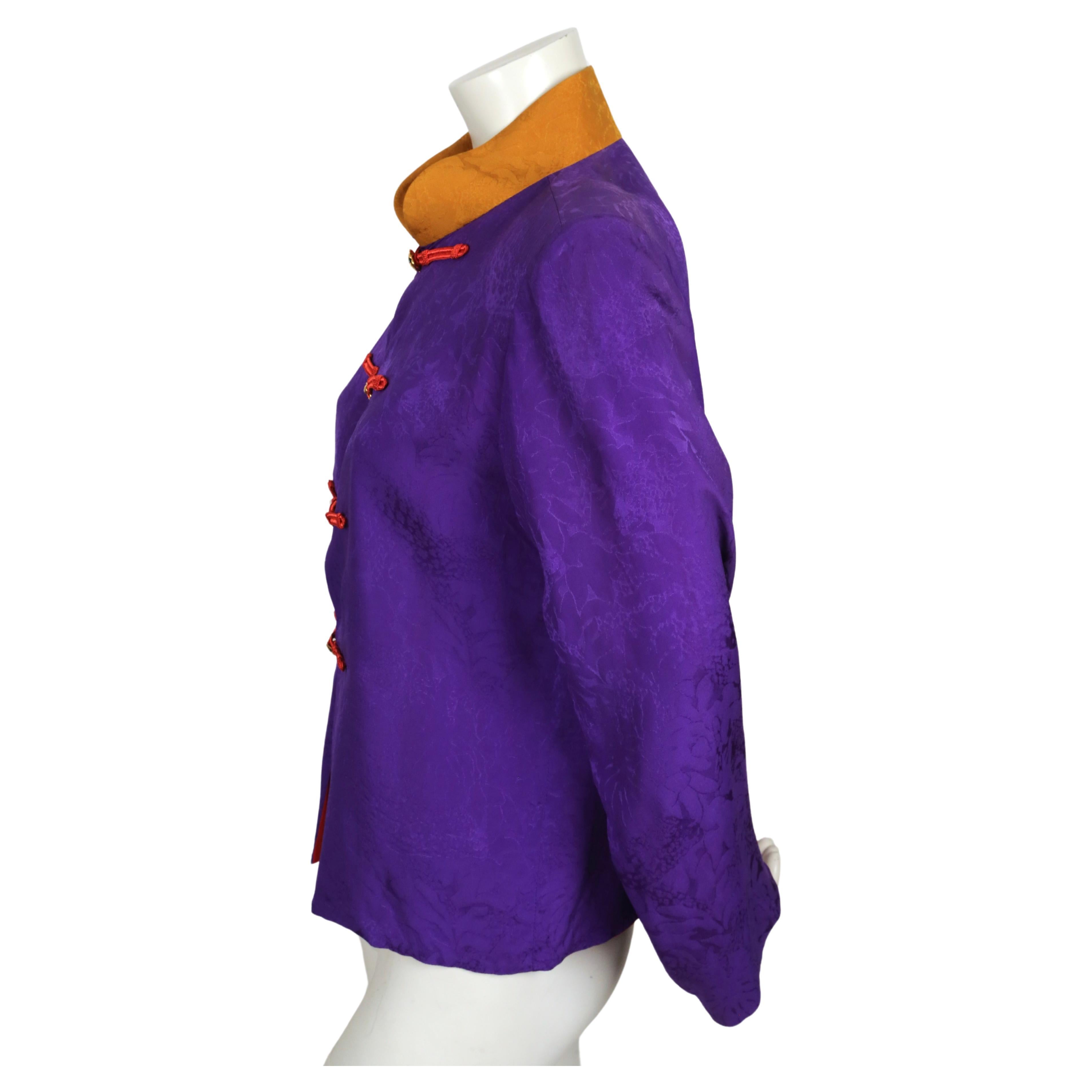 1990's YVES SAINT LAURENT vivid silk Cheongsam style jacket  3