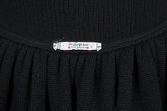 1990s Yves Saint Laurent YSL Black Jacquard Wool Skirt