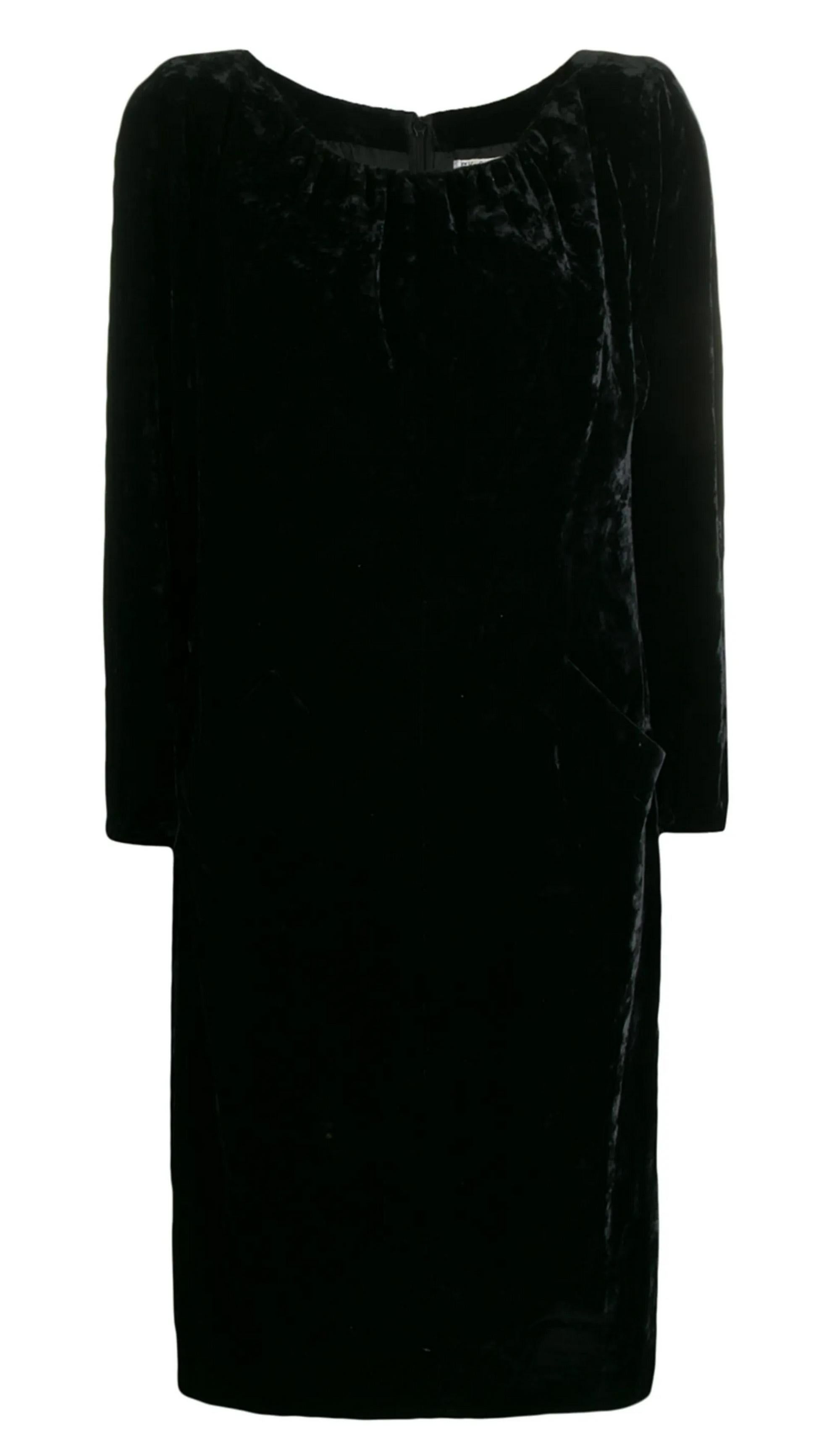 Donna Abito in velluto di seta Yves Saint Laurent YSL degli anni '90 in vendita