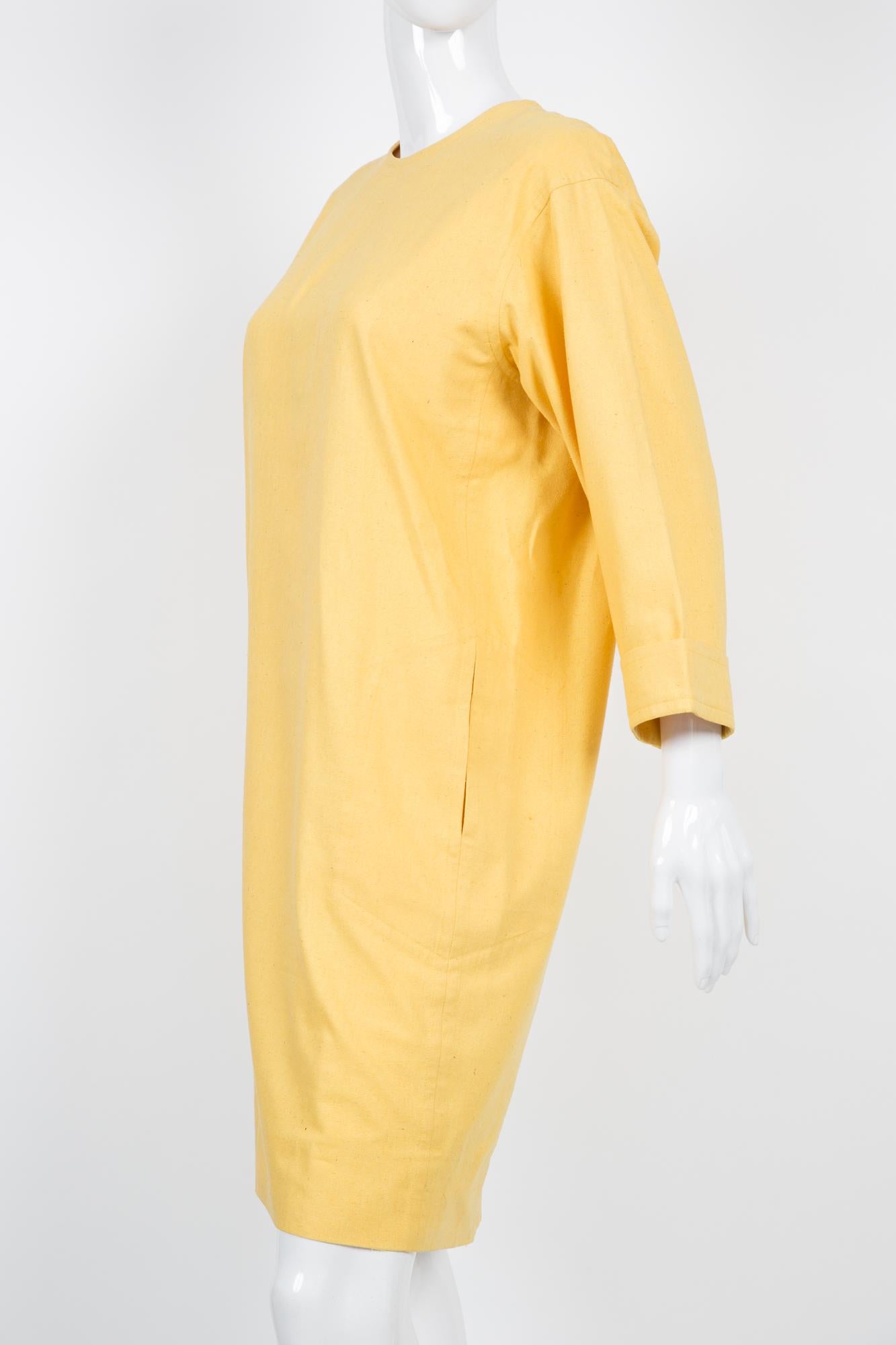 1990s Yves Saint Laurent YSL Silk Yellow Dress In Excellent Condition In Paris, FR