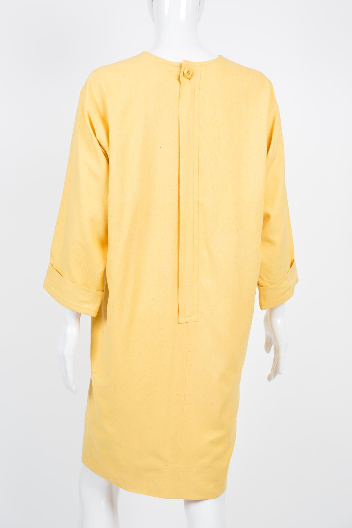 Women's 1990s Yves Saint Laurent YSL Silk Yellow Dress
