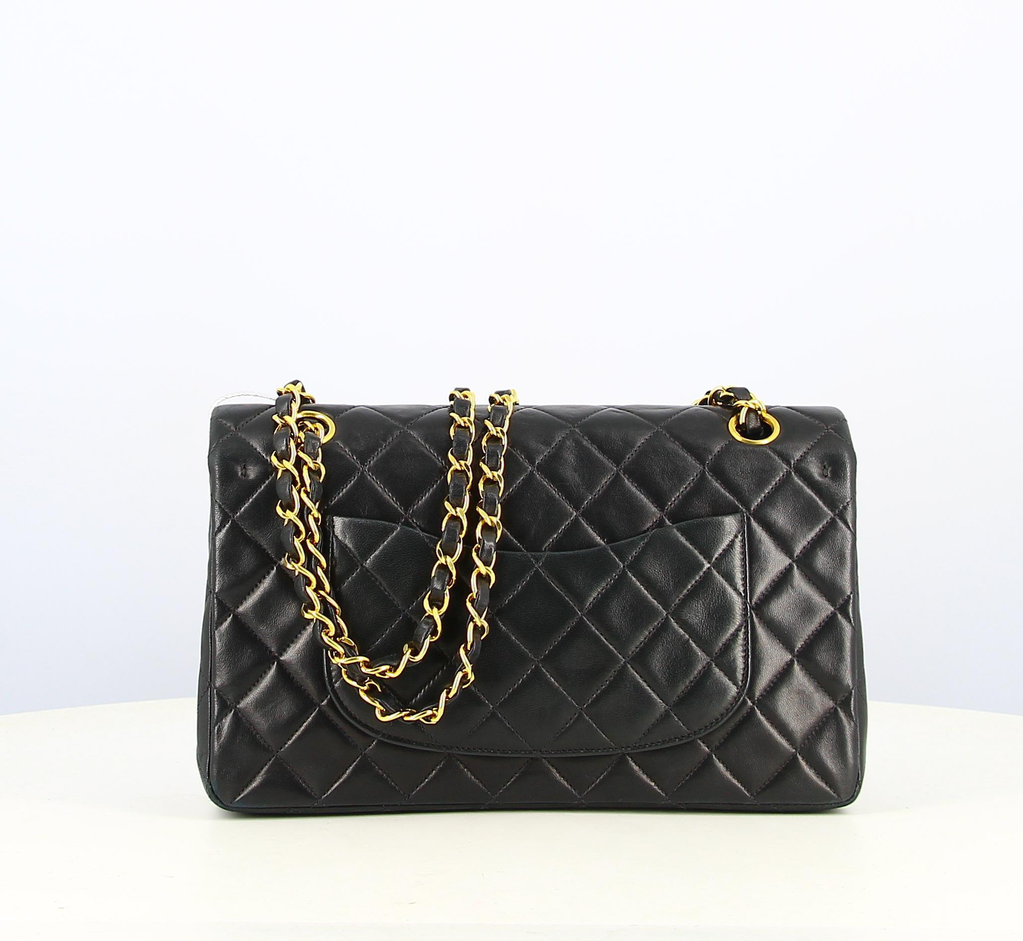 1991-1993 Chanel Timeless Black Quilted Leather Bag 2