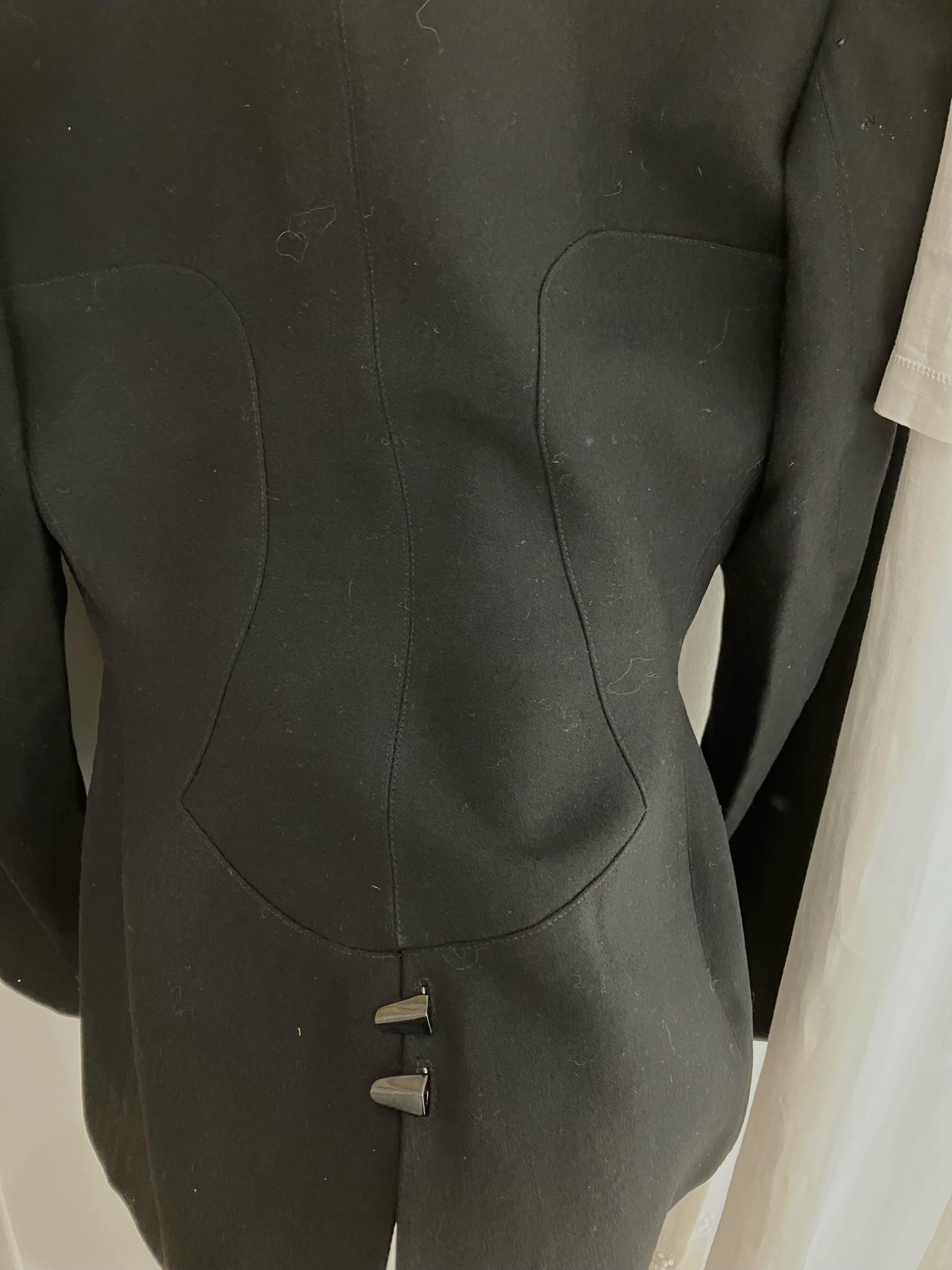 1991 Alaia Black Skirt Suit Butterflies Tribute to Elsa Schiaparelli For Sale 11