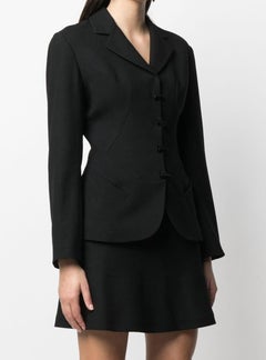 1991 Alaia Black Skirt Suit Butterflies Tribute to Elsa Schiaparelli