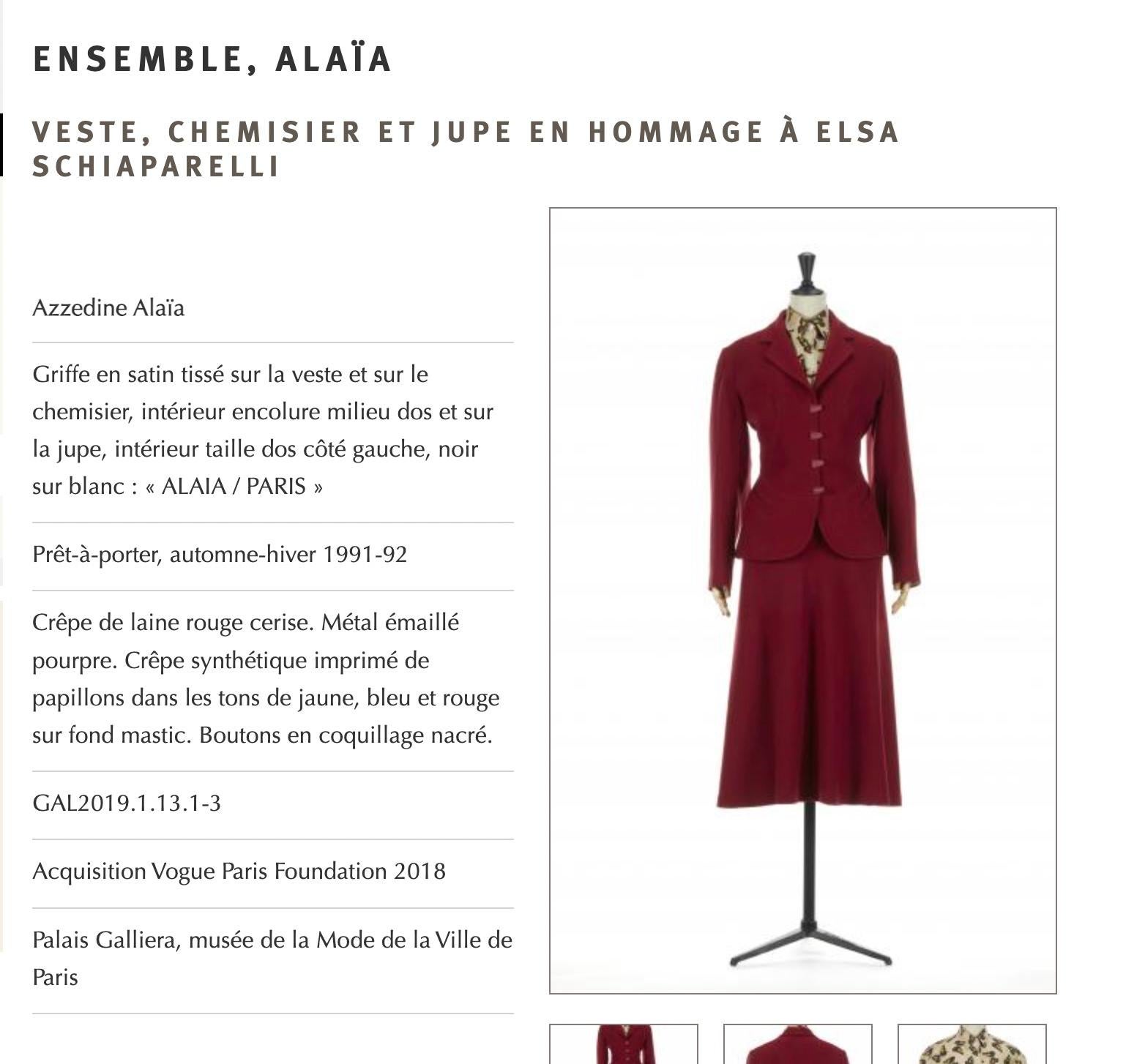 1991 Alaia Black Skirt Suit Butterflies Tribute to Elsa Schiaparelli  For Sale 4