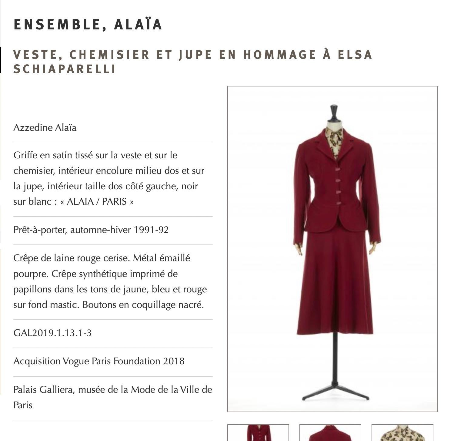 1991 Alaia Black Skirt Suit Butterflies Tribute to Elsa Schiaparelli For Sale 4