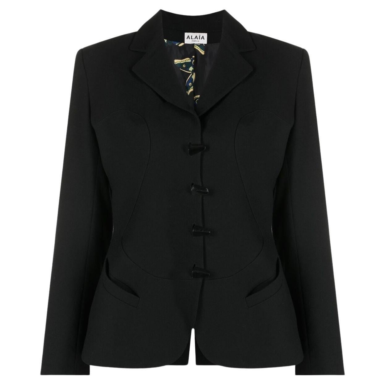 1991 Alaia Black Skirt Suit Butterflies Tribute to Elsa Schiaparelli For Sale