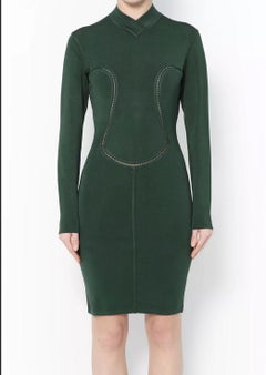 1991 Alaia Bodycon Knitted Green Dress