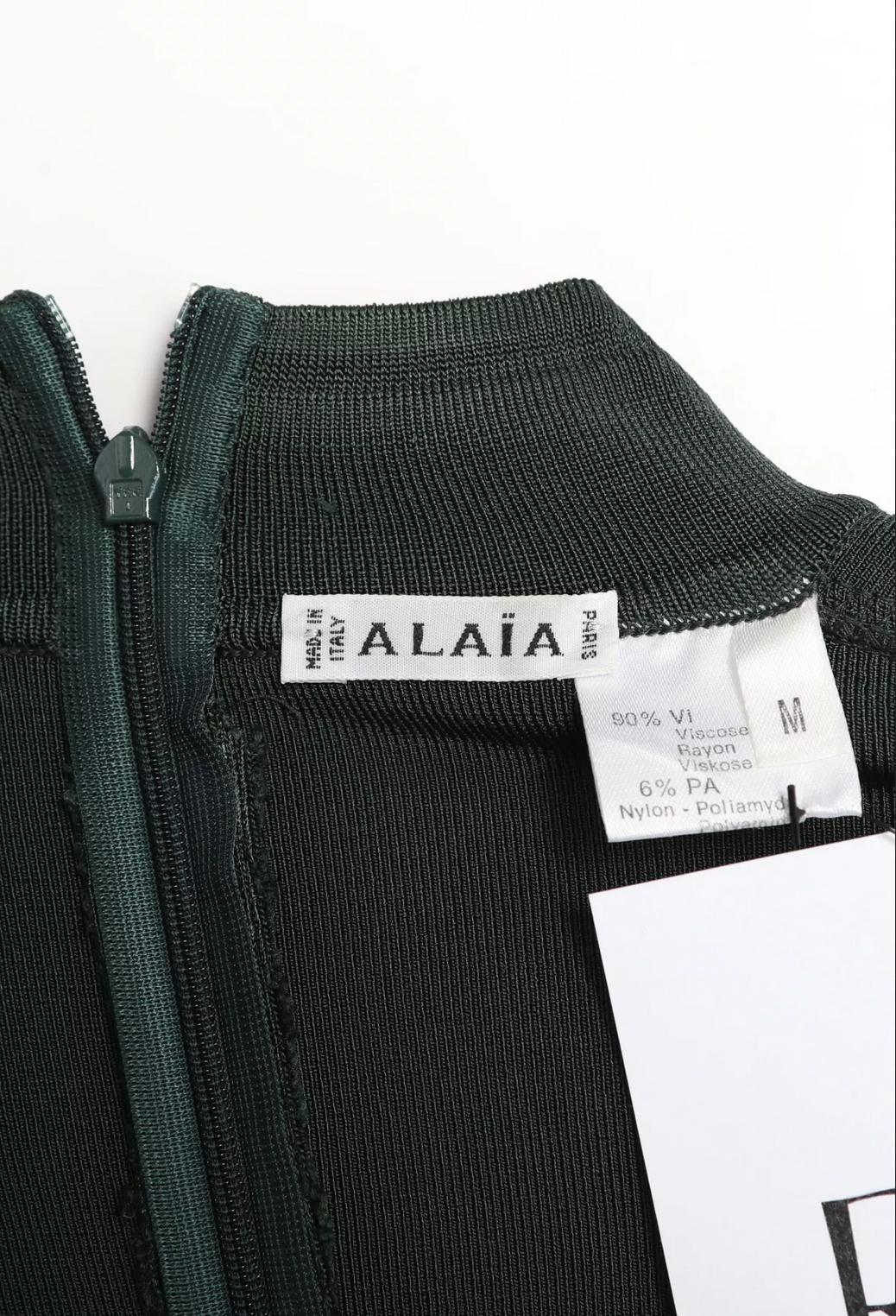 1991 Alaia Bodycon-Strick-Kleid in Grün im Angebot 2