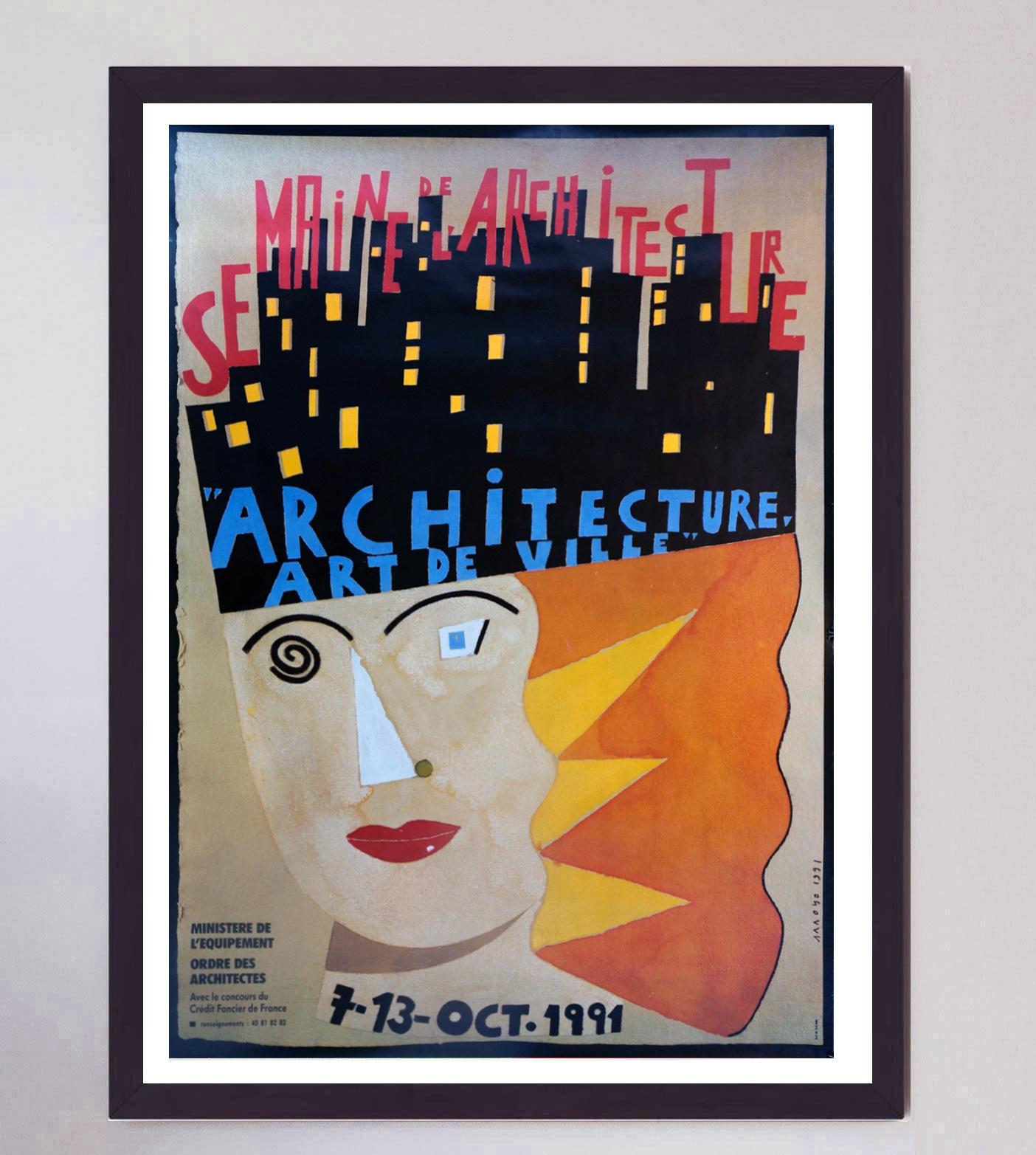 Paper 1991 Architecture, Art De Ville Original Vintage Poster For Sale