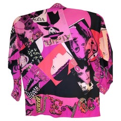 1991 Gianni Versace - Chemise en soie imprimée Vogue Limited