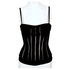 1991 AZZEDINE ALAIA black bustier corset RUNWAY top