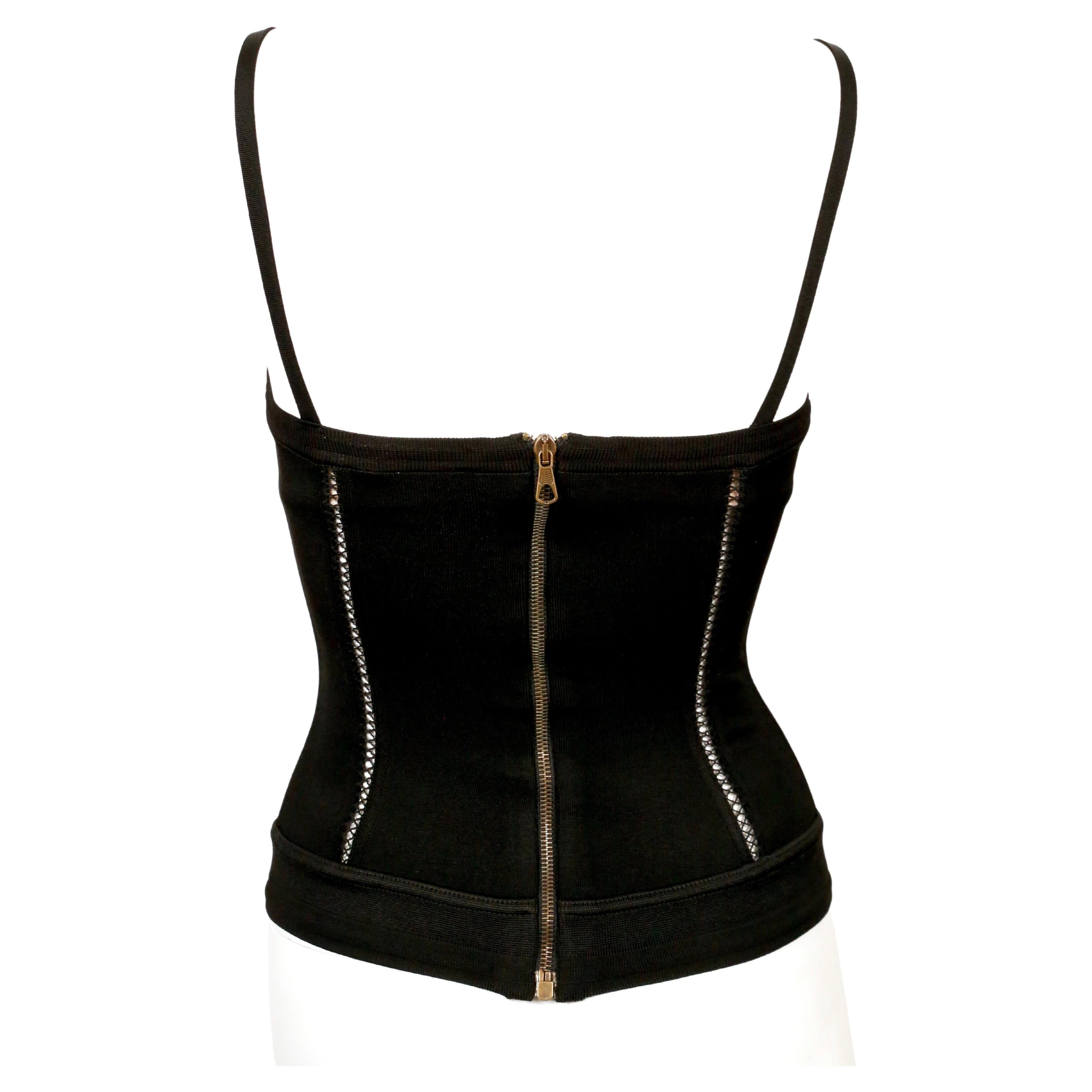 1991 AZZEDINE ALAIA schwarzes Bustier-Korsett RUNWAY Top für Damen oder Herren im Angebot