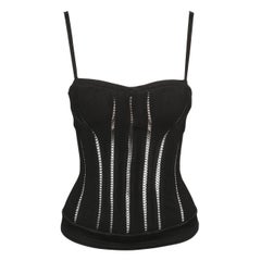 1991 AZZEDINE ALAIA bustier noir corset RUNWAY top