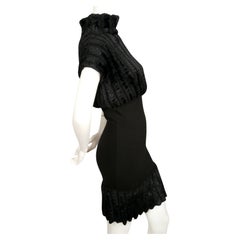 1991 AZZEDINE ALAIA black ribbed chenille dress