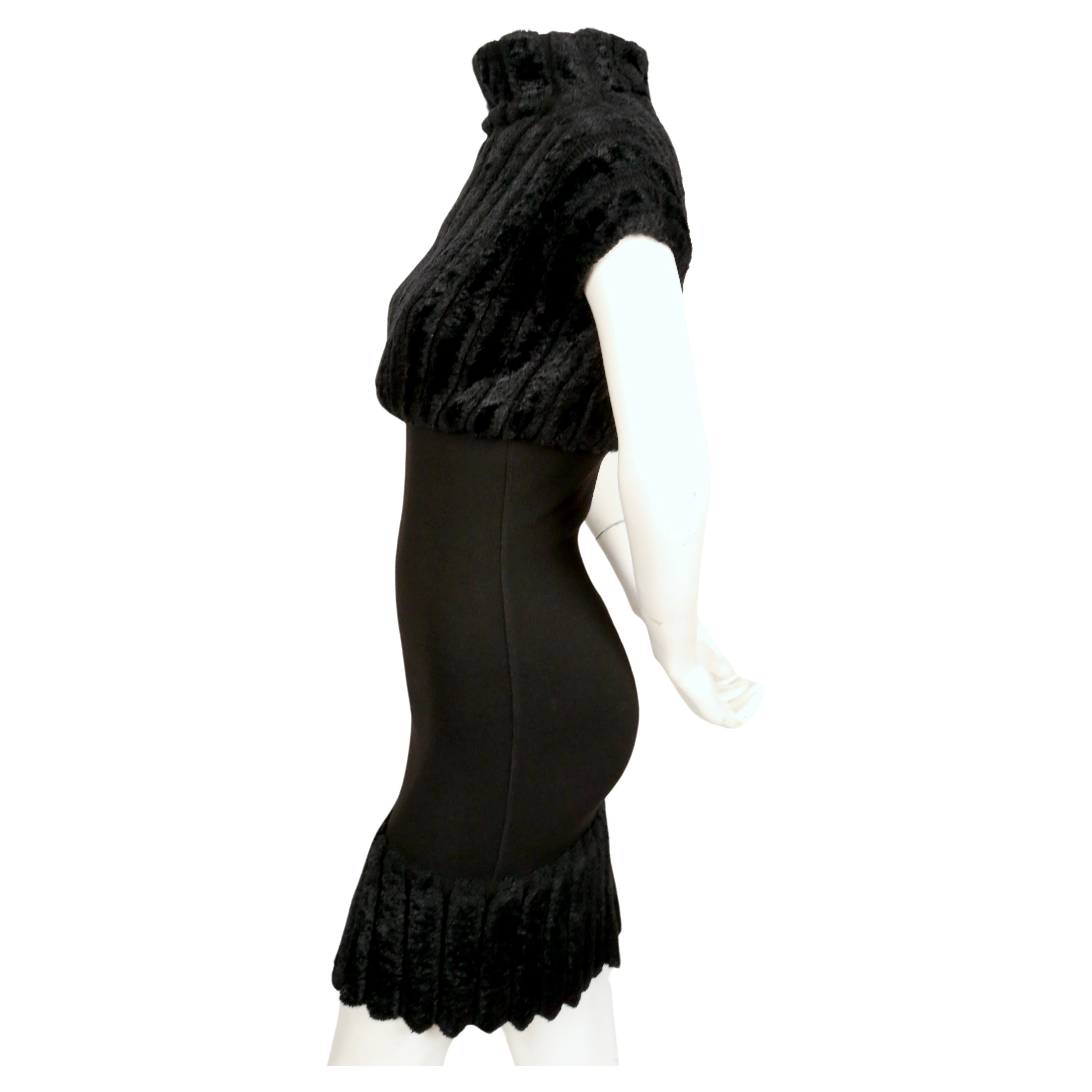 Women's or Men's 1991 AZZEDINE ALAIA black ribbed chenille dress For Sale