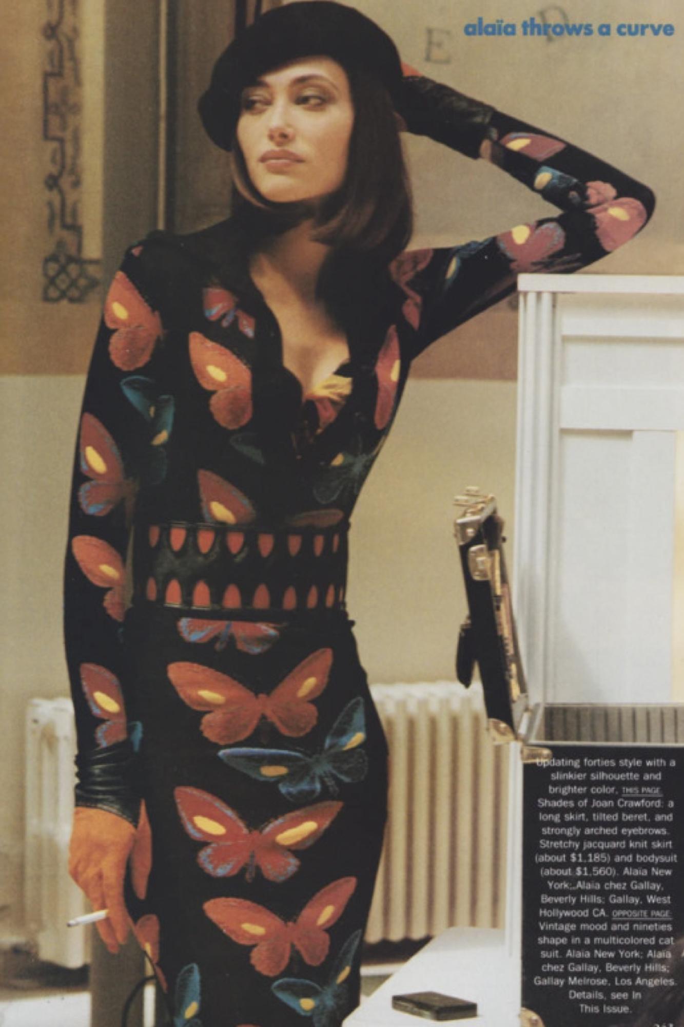 AZZEDINE ALAÏA leggings avec motif papillon 1991 en vente 10