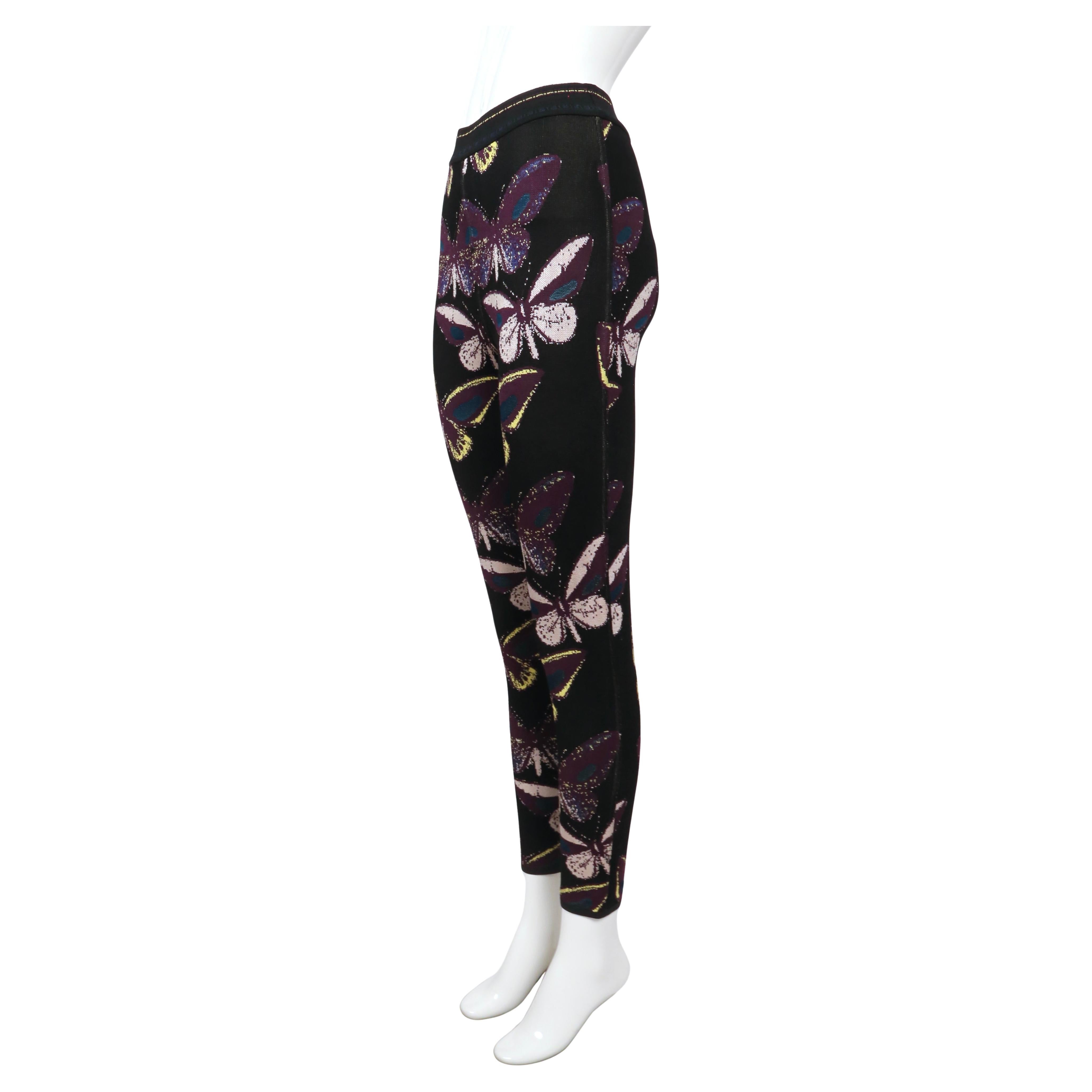 AZZEDINE ALAÏA leggings avec motif papillon 1991 Bon état - En vente à San Fransisco, CA