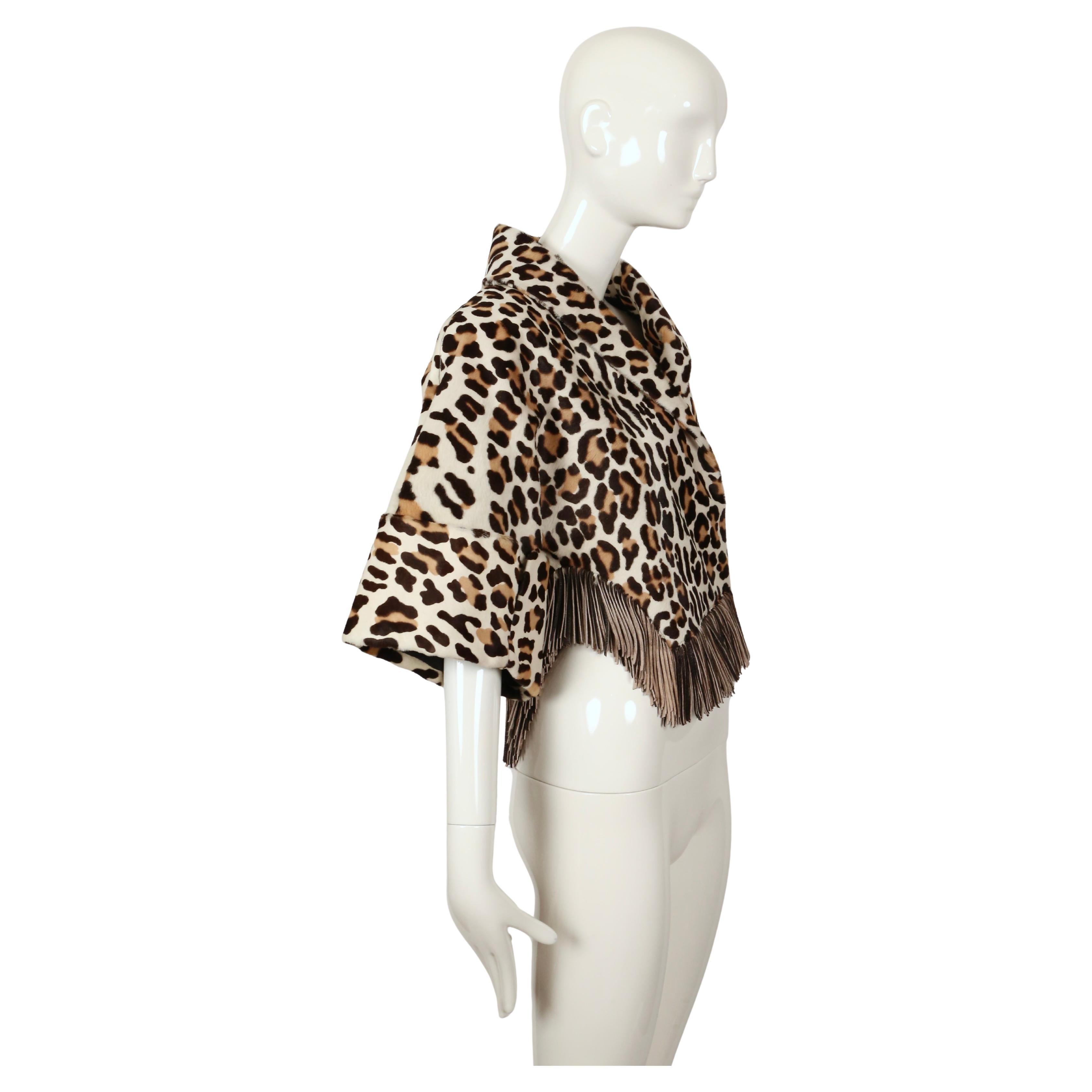 1991 AZZEDINE ALAIA leopard calf fur jacket In Good Condition For Sale In San Fransisco, CA
