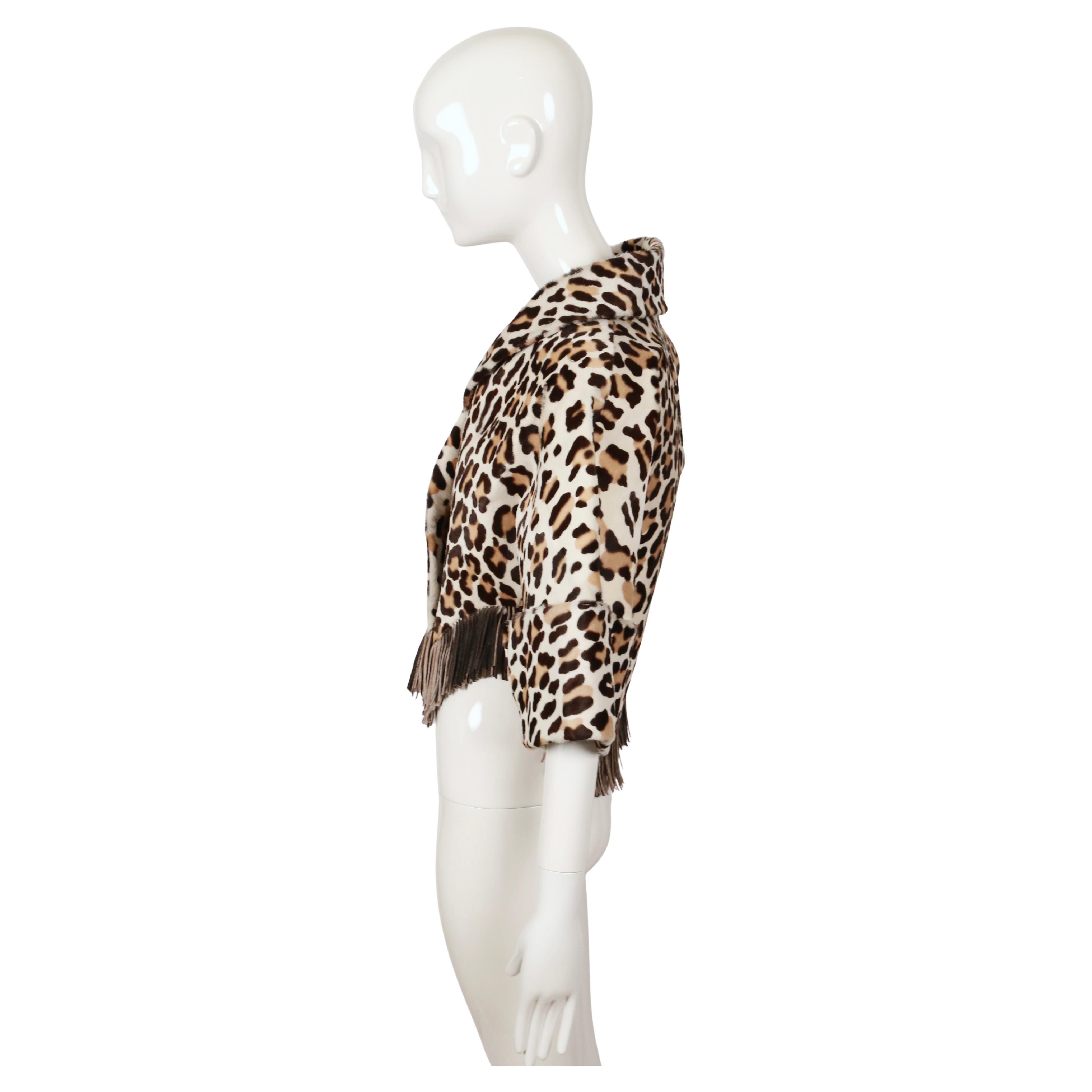 1991 AZZEDINE ALAIA leopard calf fur jacket For Sale 2