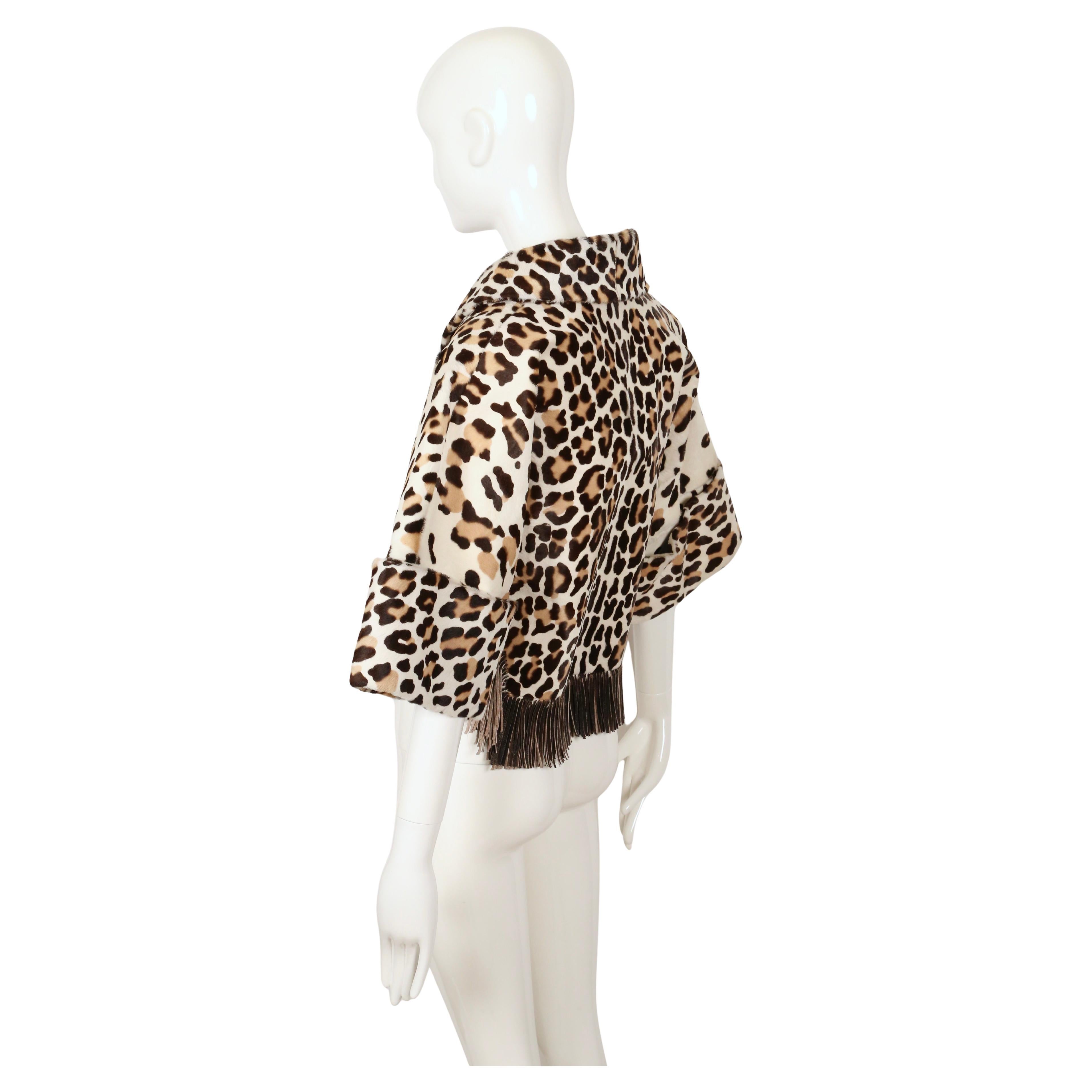 1991 AZZEDINE ALAIA leopard calf fur jacket For Sale 3