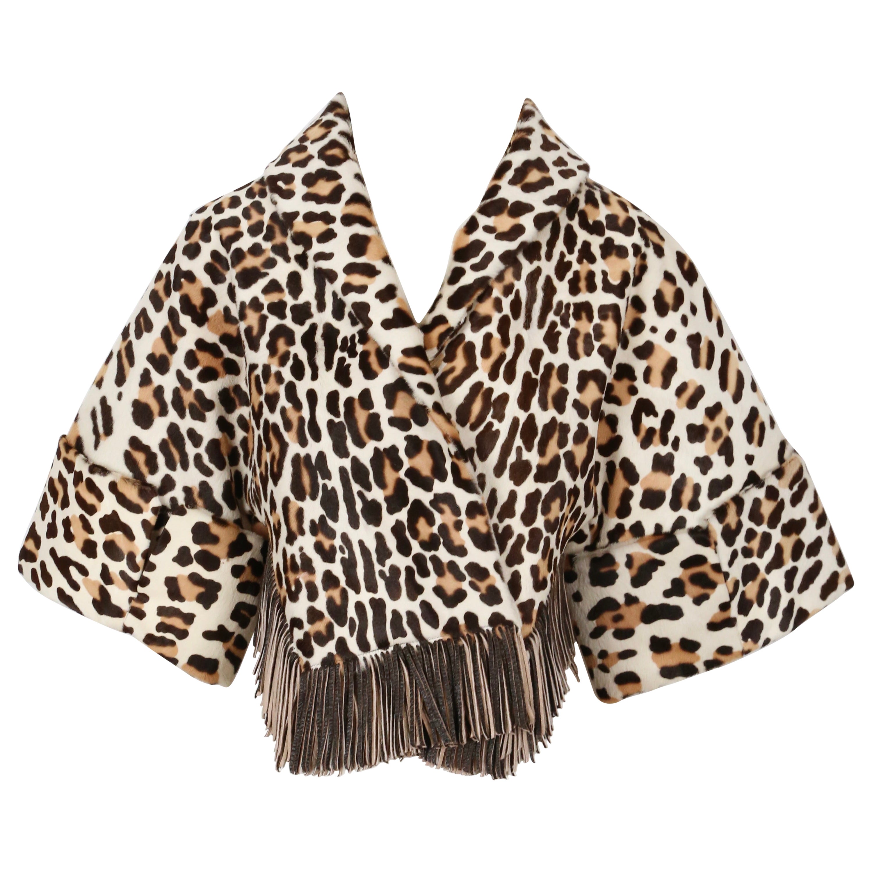 1991 AZZEDINE ALAIA giacca in pelliccia di vitello leopardata