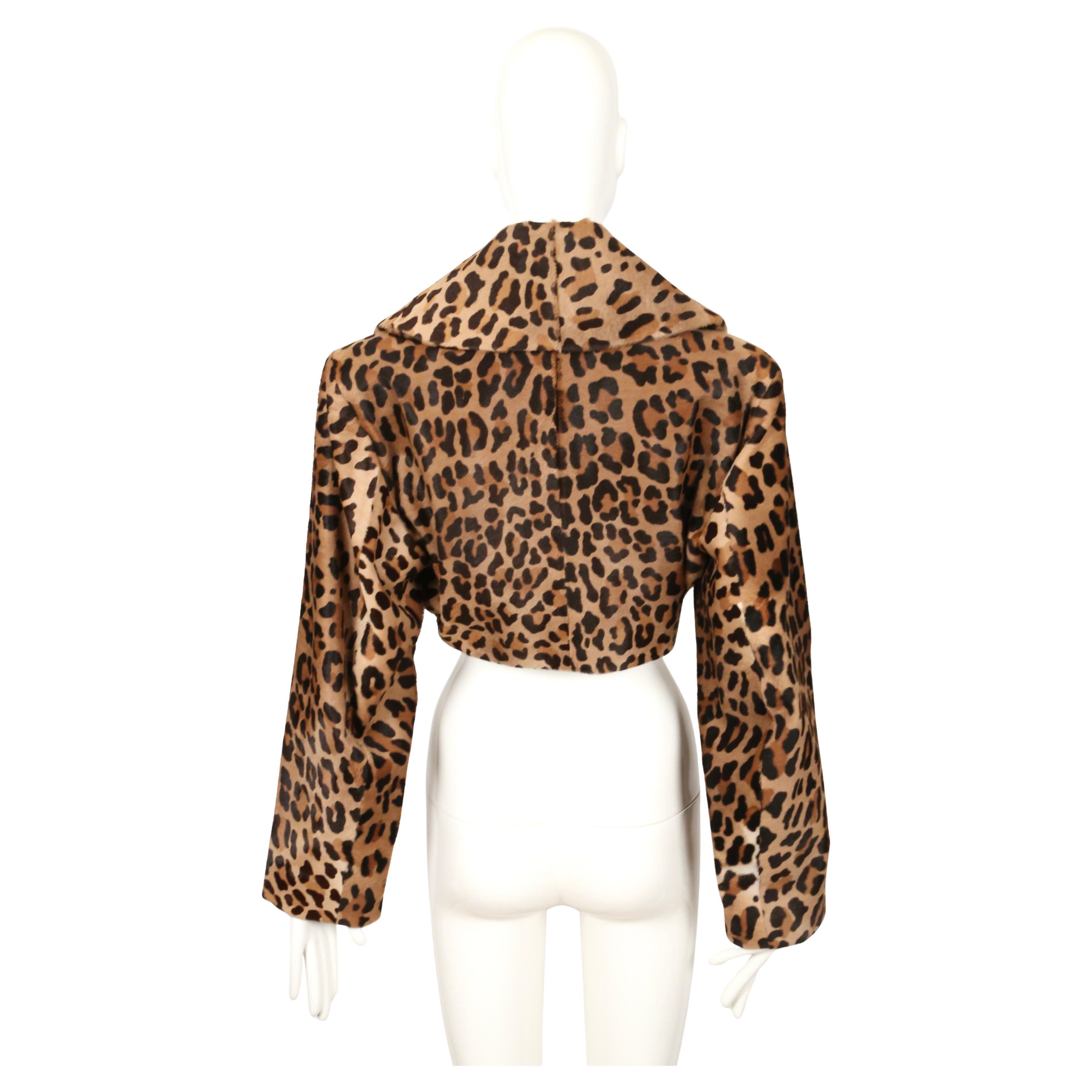 1991 AZZEDINE ALAIA printed calf fur RUNWAY jacket For Sale 5