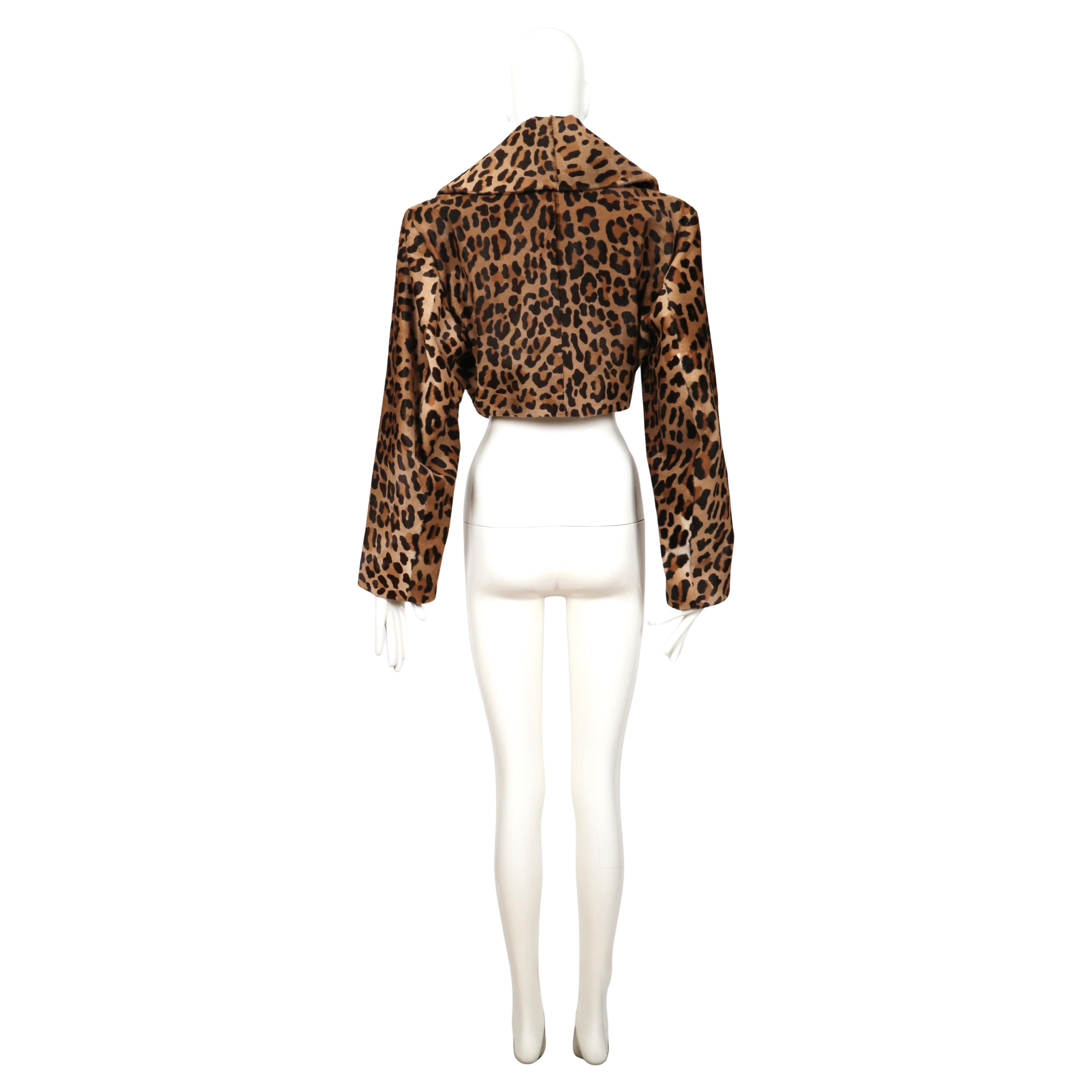 1991 AZZEDINE ALAIA printed calf fur RUNWAY jacket For Sale 6
