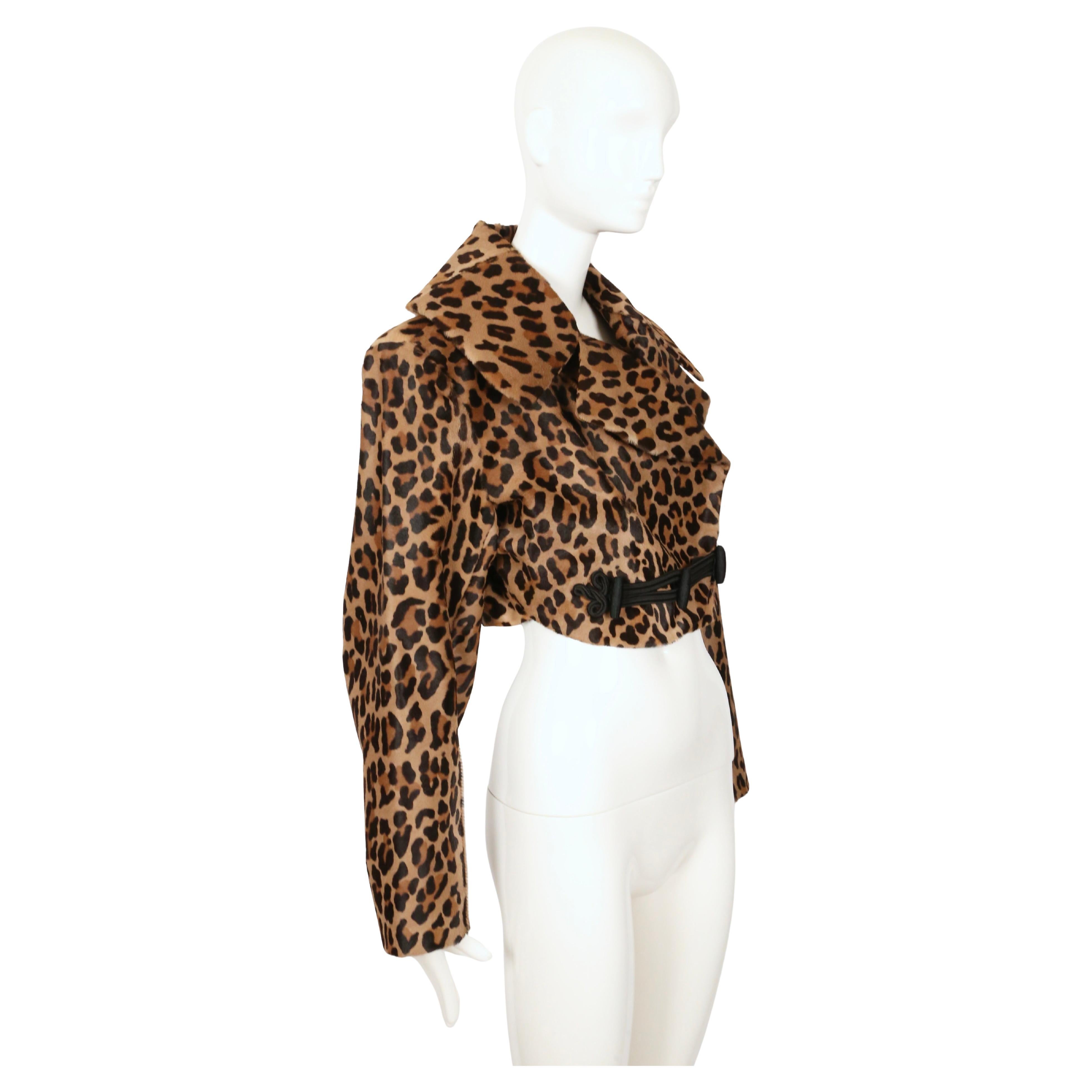 Women's 1991 AZZEDINE ALAIA printed calf fur RUNWAY jacket For Sale