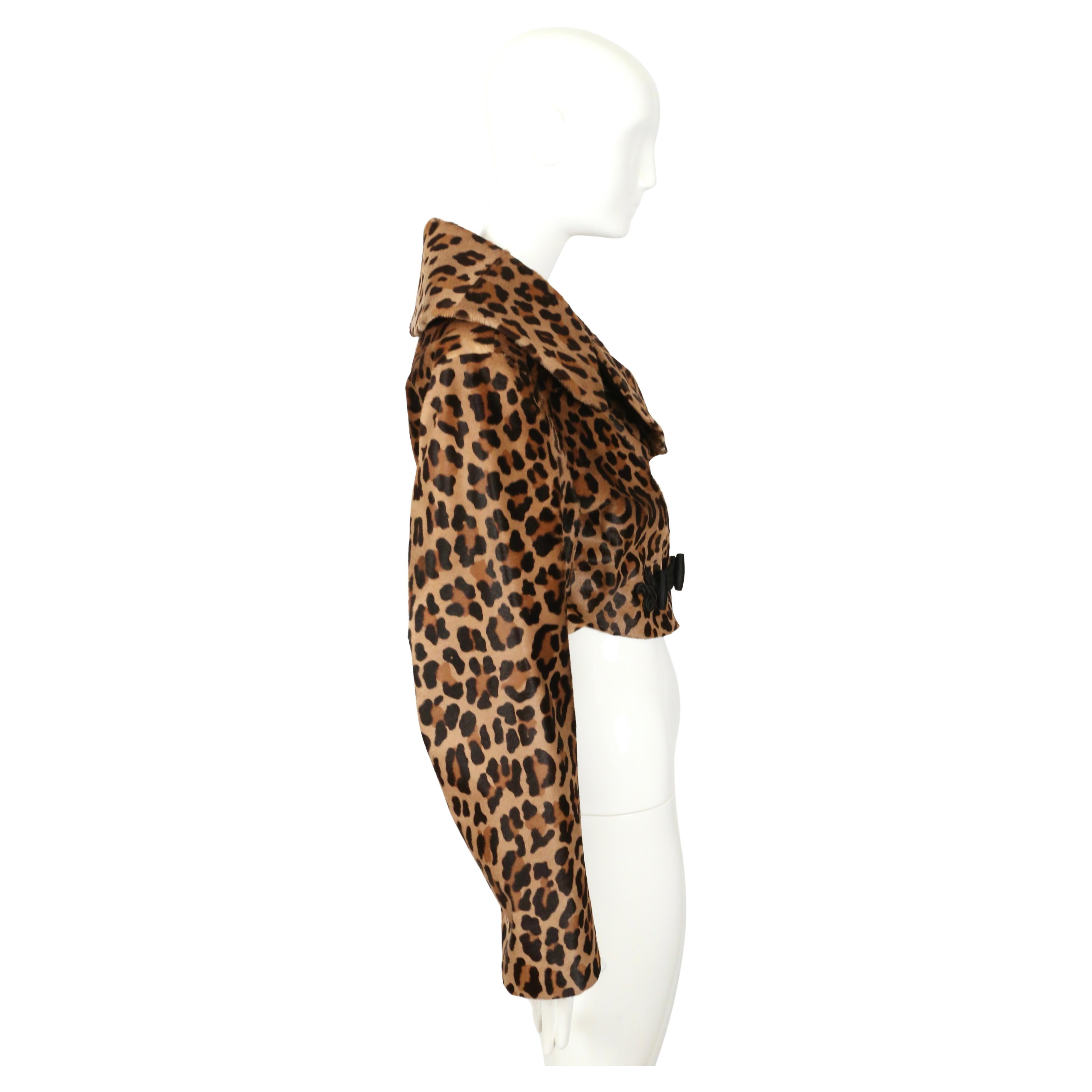 1991 AZZEDINE ALAIA printed calf fur RUNWAY jacket For Sale 1