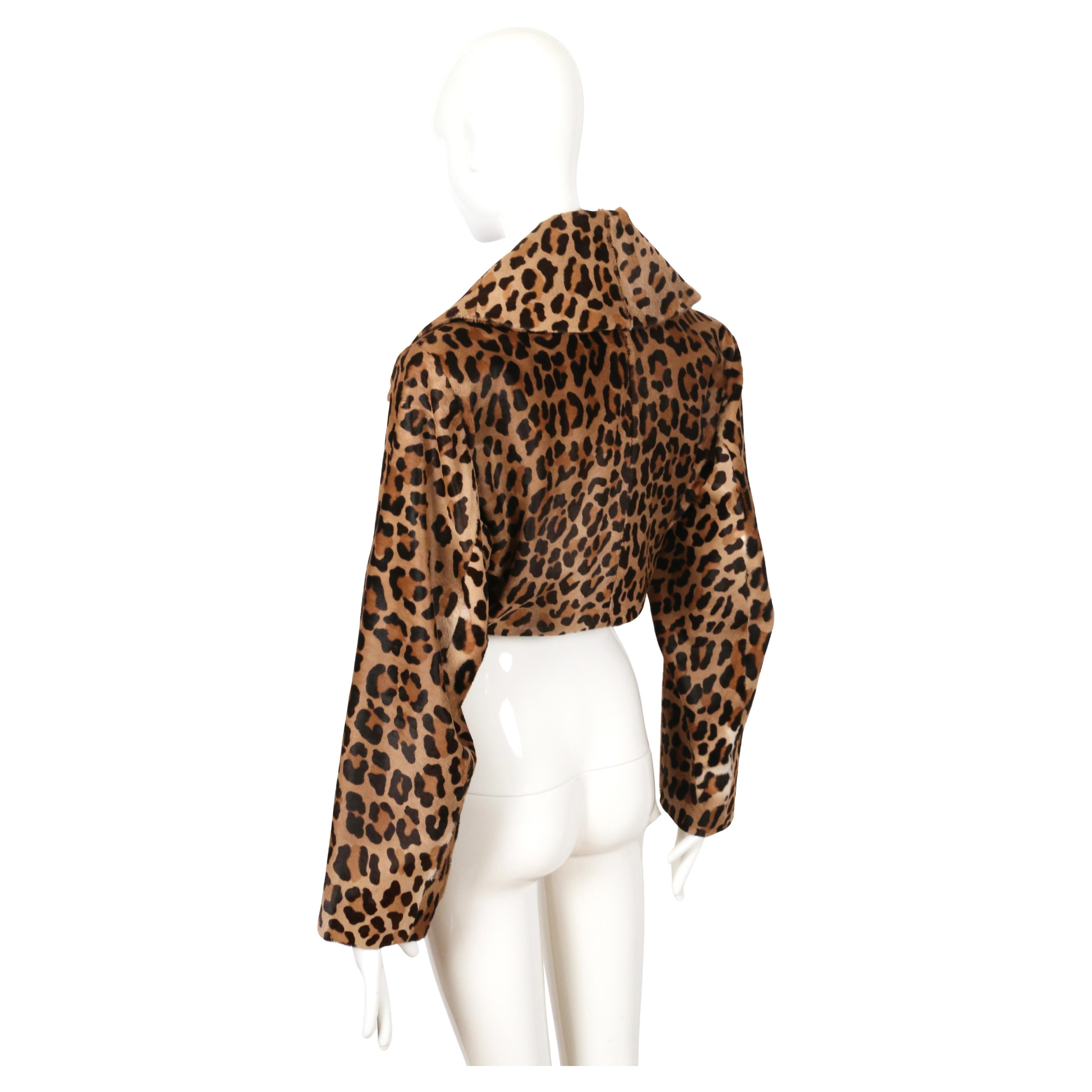 1991 AZZEDINE ALAIA printed calf fur RUNWAY jacket For Sale 4