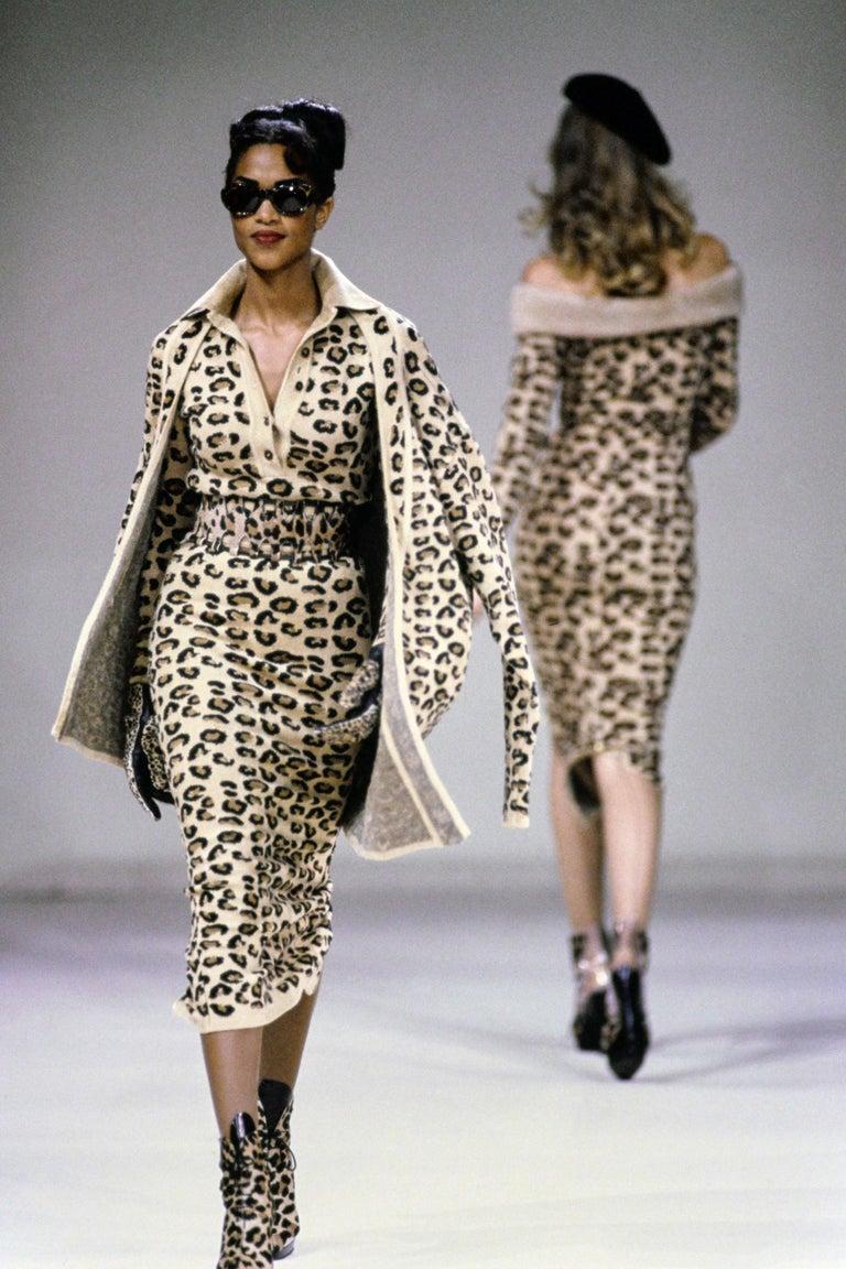 1991 AZZEDINE ALAIA leopard pony fur and leather corset  belt 3