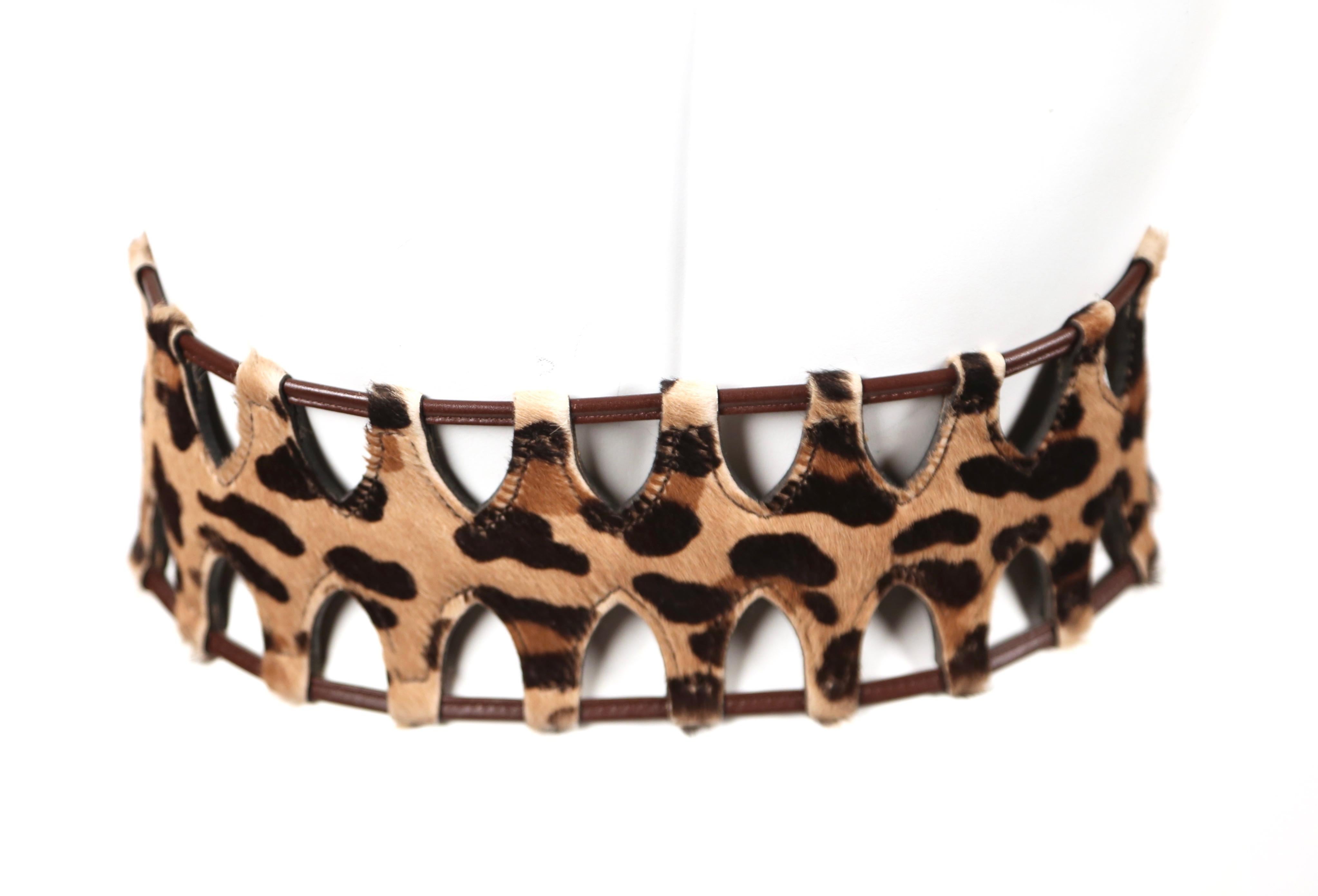 1991 AZZEDINE ALAIA pony skin leopard belt In Good Condition In San Fransisco, CA