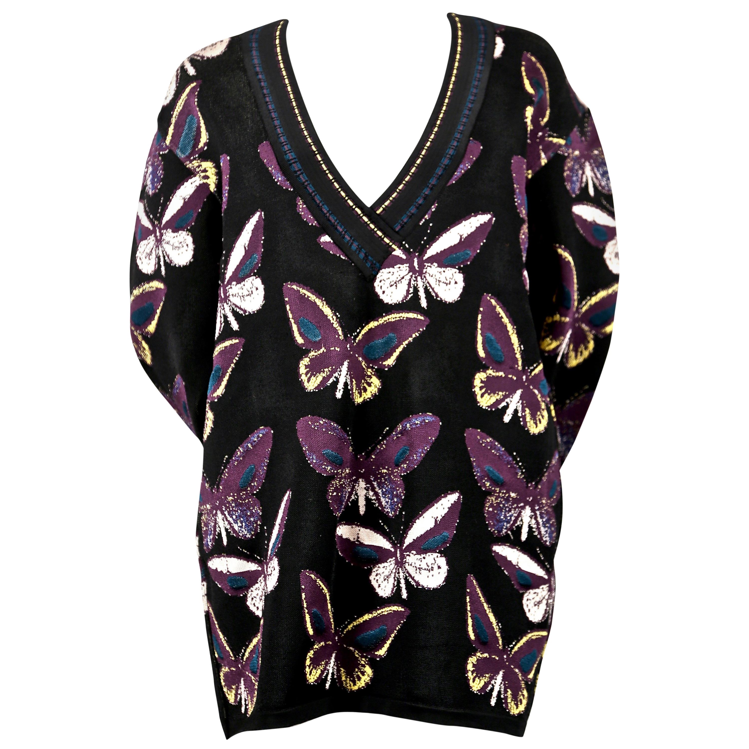 1991 AZZEDINE ALAIA runway tunic with butterfly motif For Sale