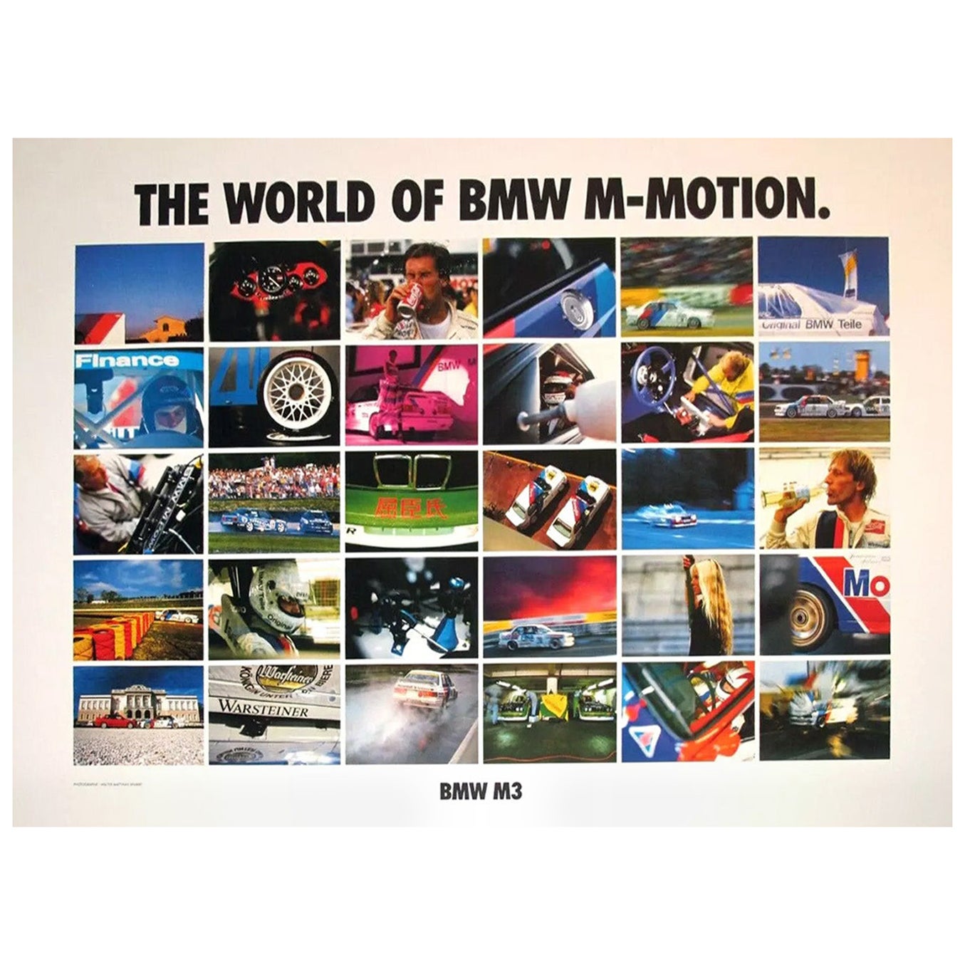 1991 BMW - Il mondo di BMW M-Motion M3 Poster originale d
epoca