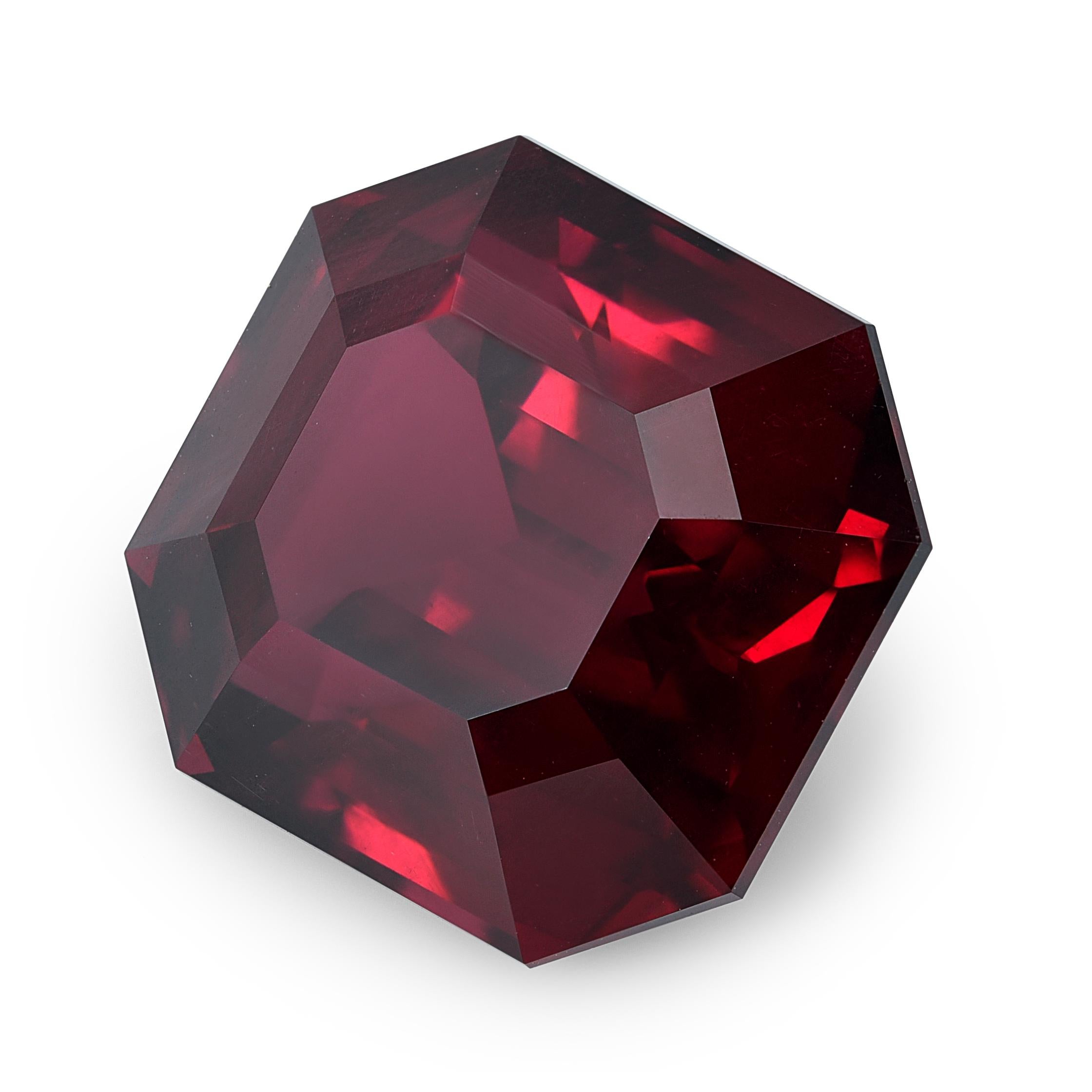 This striking Natural Garnet weighs an impressive 19.91 carats, displaying a captivating red hue. With an octagon shape and dimensions measuring 15.26 x 14.48 x 10.09 mm, this gemstone offers a perfect balance of size and elegance. The deep red