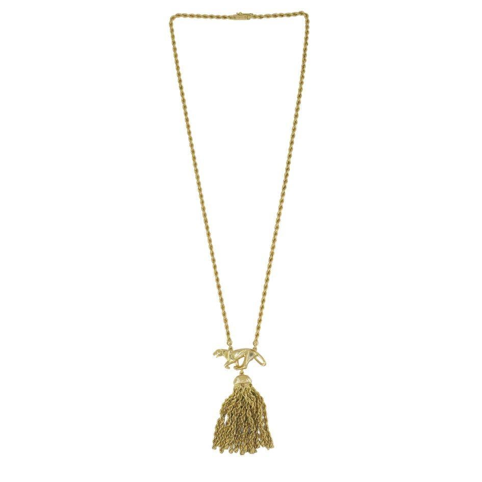 1991 Cartier 18k Gold Pom Pom Circus Panthere Necklace In Excellent Condition In Beverly Hills, CA
