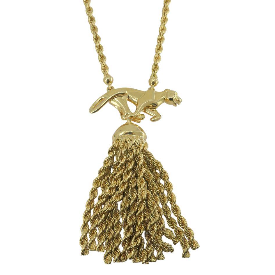 Women's 1991 Cartier 18k Gold Pom Pom Circus Panthere Necklace