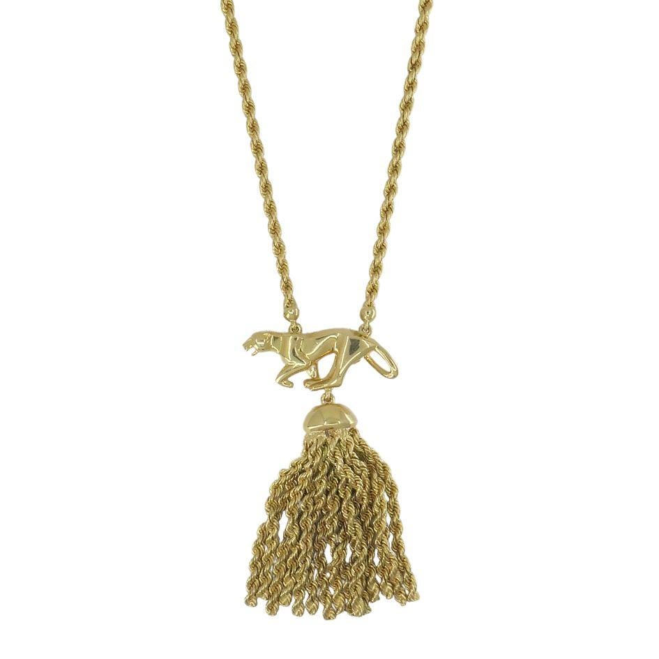 1991 Cartier 18k Gold Pom Pom Circus Panthere Necklace 1