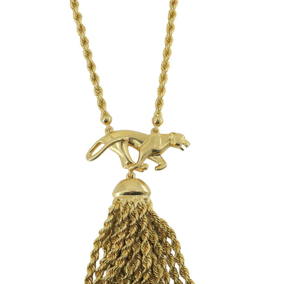 1991 Cartier 18k Gold Pom Pom Circus Panthere Necklace 3