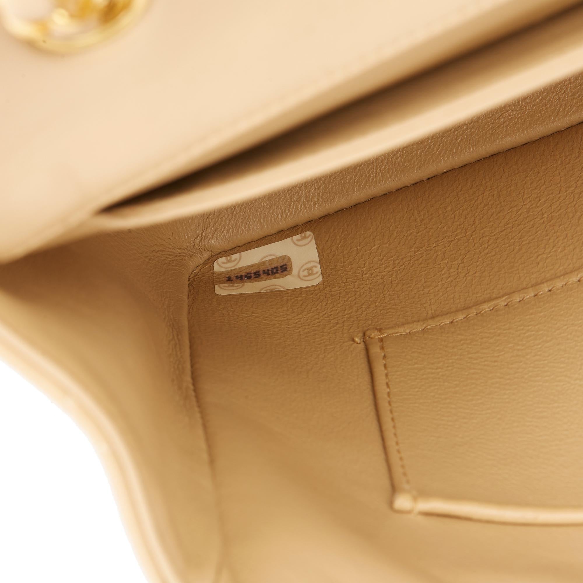 1991 Chanel Beige Quilted Lambskin Vintage Classic Single Flap Bag with Wallet 6