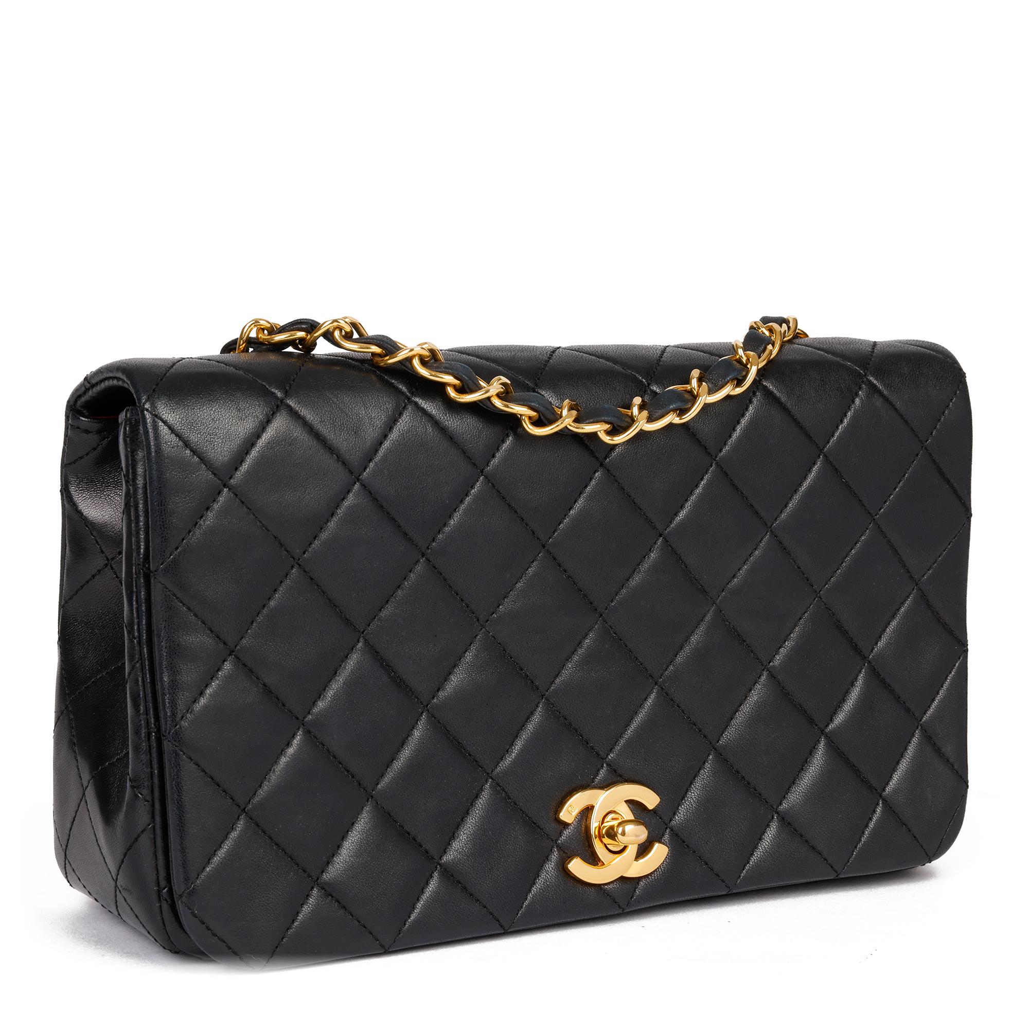 CHANEL
Black Quilted Lambskin Leather Vintage Classic Single Full Flap Bag 

Xupes Reference: HB3901
Serial Number: 1587113
Age (Circa): 1991
Accompanied By: Chanel Dust Bag, Box, Authenticity Card
Authenticity Details: Authenticity Card, Serial