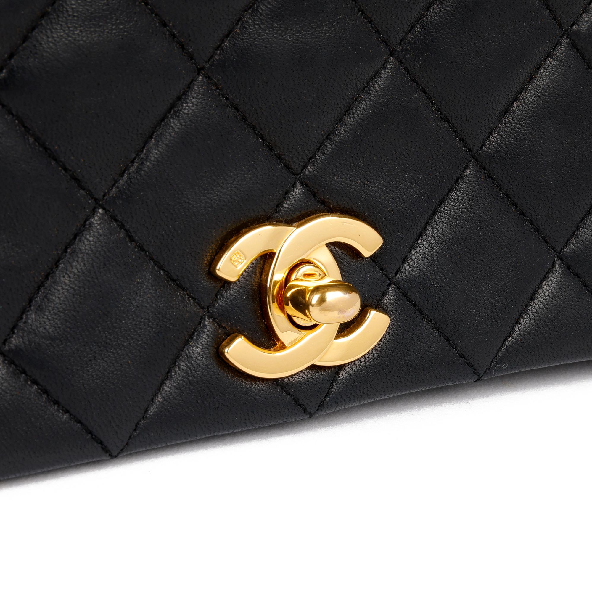 1991 Chanel Black Quilted Lambskin Leather Vintage Classic Single Full Flap Bag  3