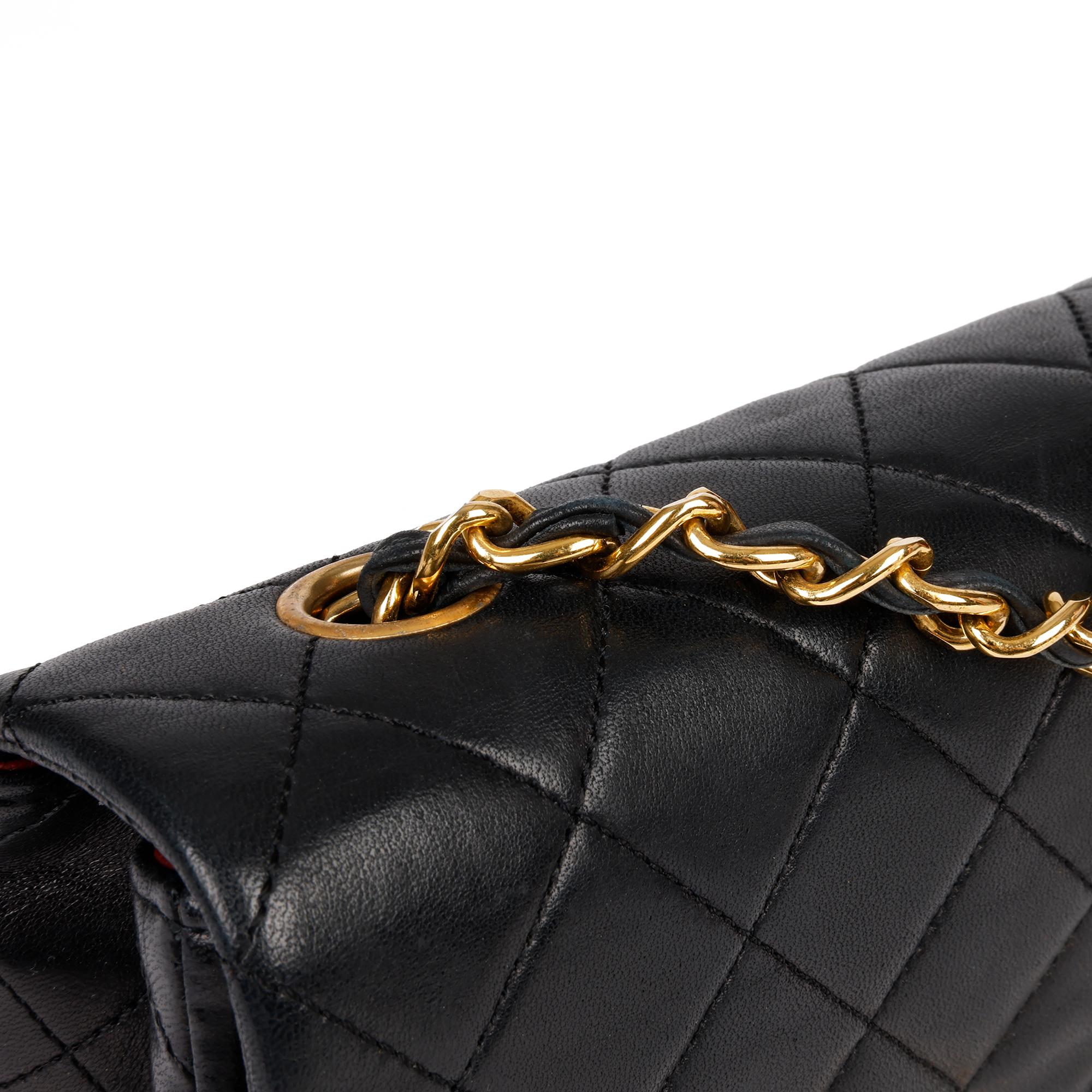 1991 Chanel Black Quilted Lambskin Leather Vintage Classic Single Full Flap Bag  4