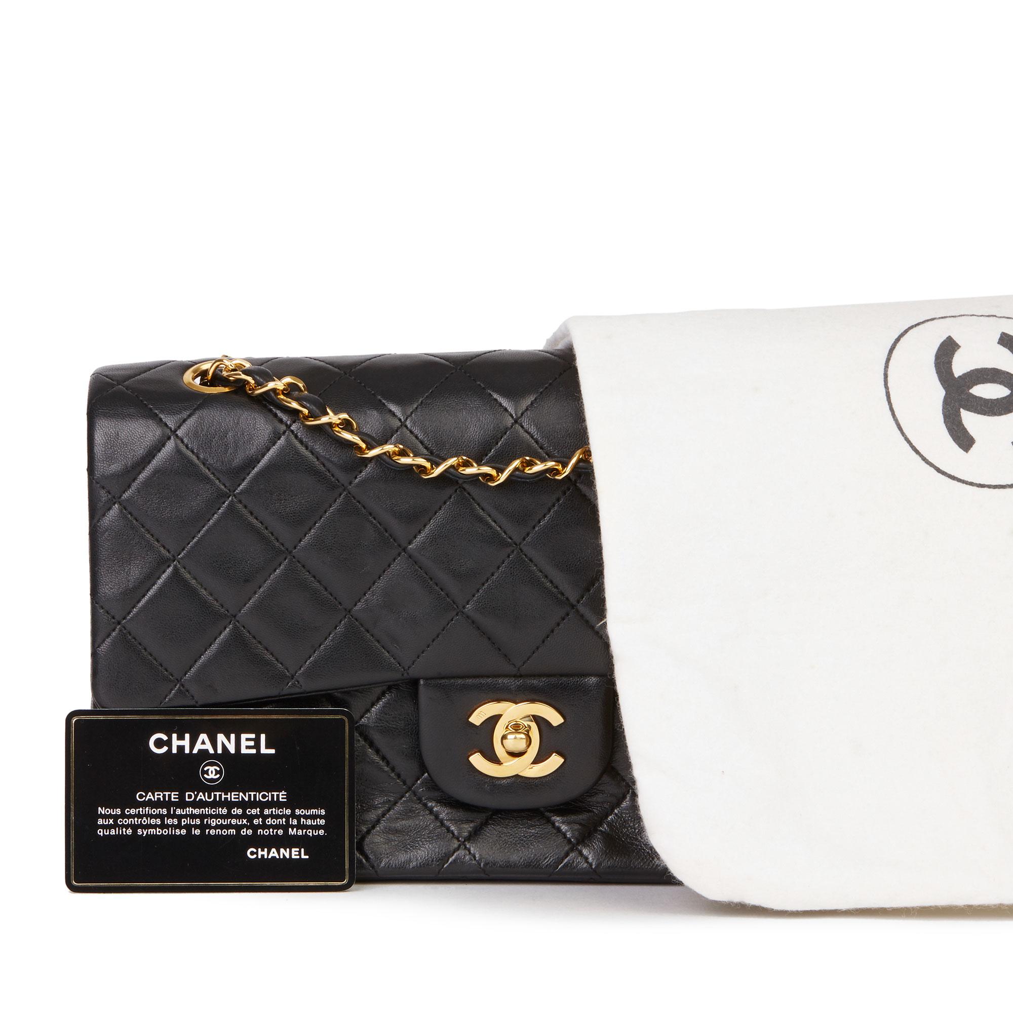 1991 Chanel Black Quilted Lambskin Vintage Medium Classic Double Flap Bag 7