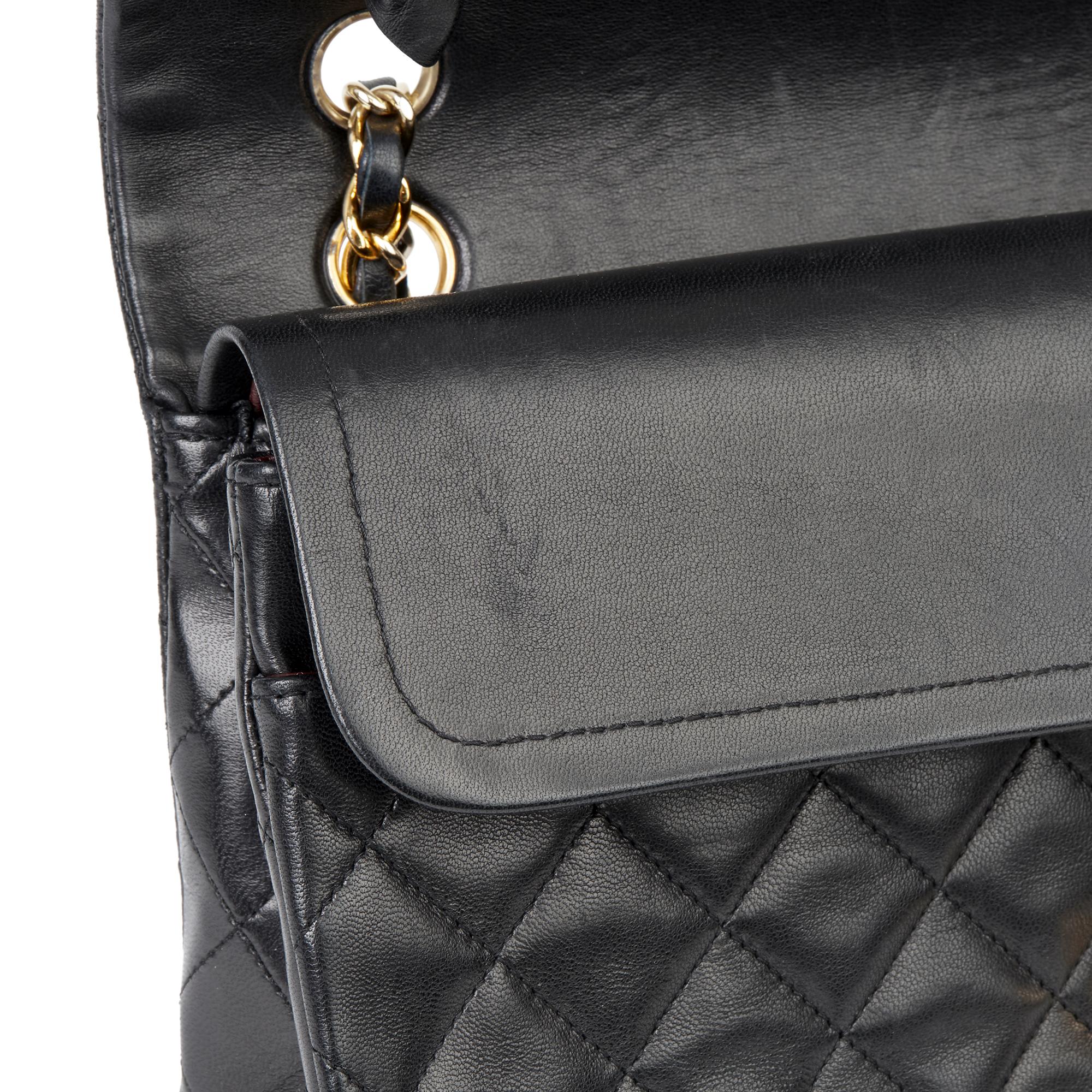 1991 Chanel Black Quilted Lambskin Vintage Medium Classic Double Flap Bag 9