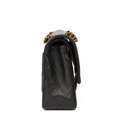 1991 Chanel Black Quilted Lambskin Vintage Medium Classic Double Flap Bag